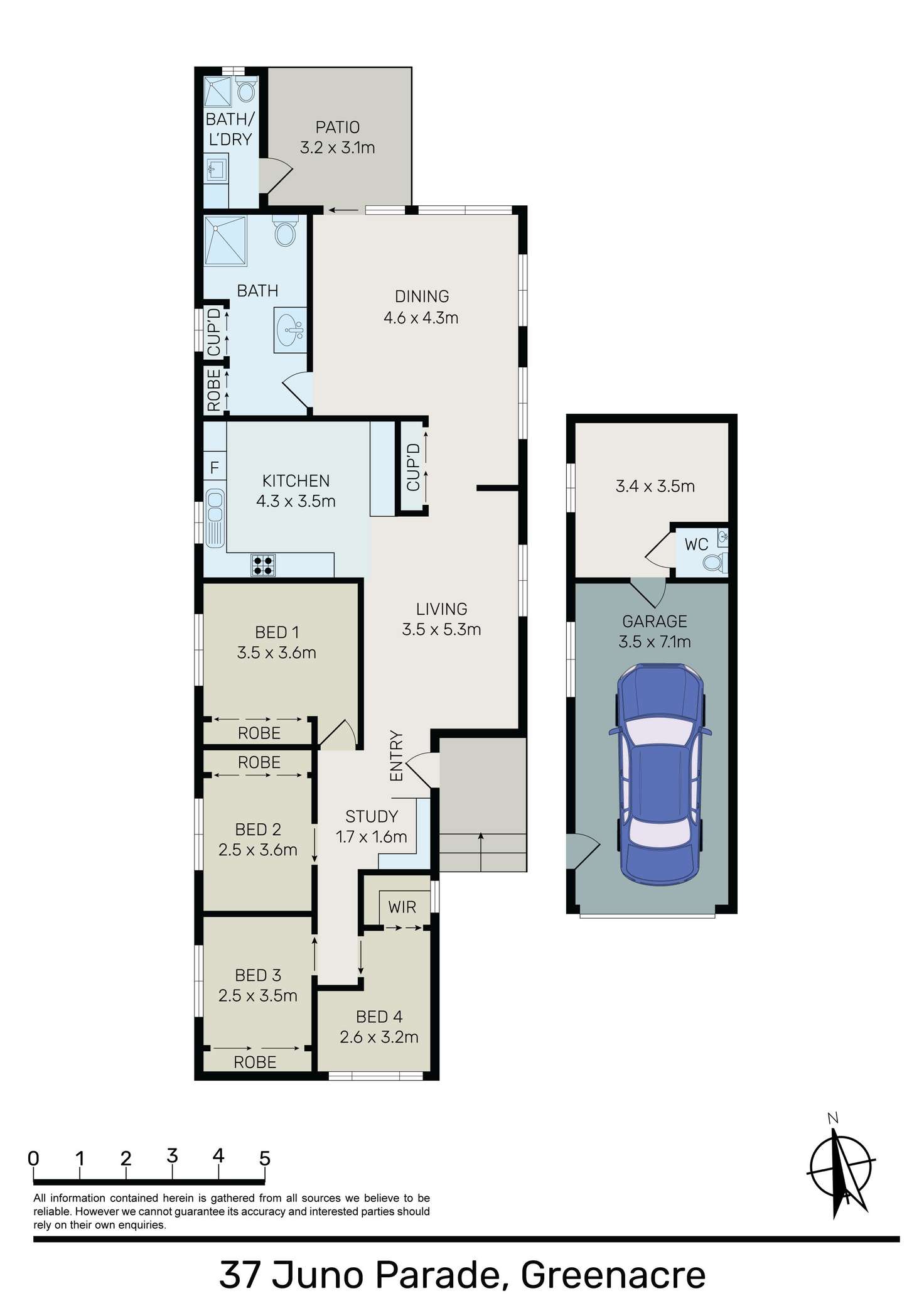 Floorplan of Homely house listing, 37 Juno Parade, Greenacre NSW 2190