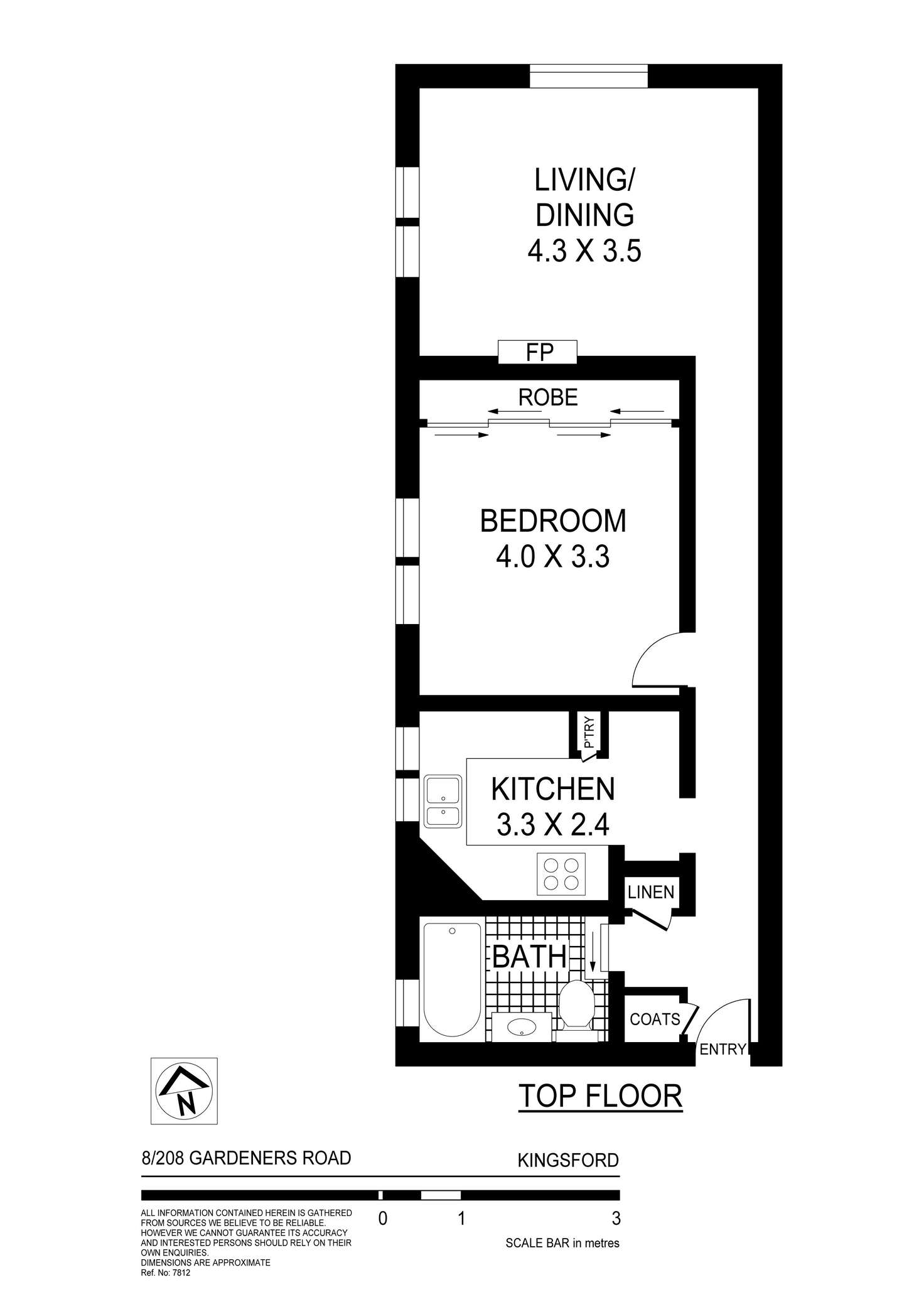 Floorplan of Homely apartment listing, 8/208 Gardeners Road, Kingsford NSW 2032