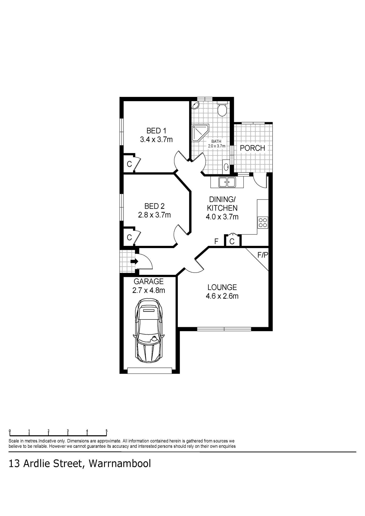 Floorplan of Homely house listing, 13 Ardlie Street, Warrnambool VIC 3280