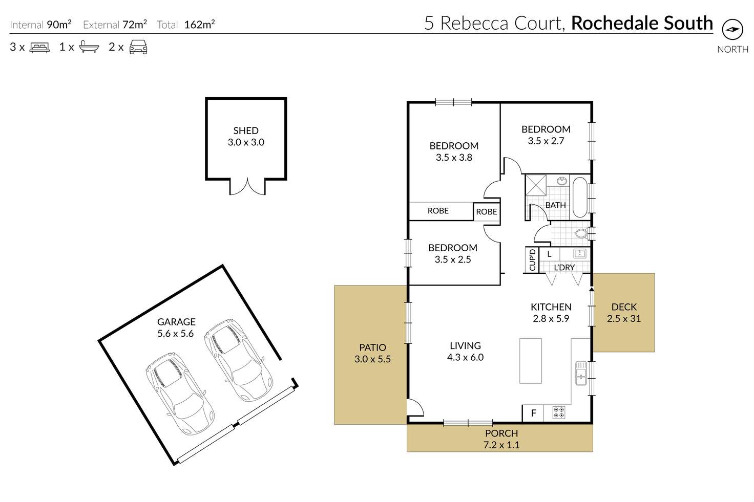 Floorplan of Homely house listing, 5 Rebecca Court, Rochedale South QLD 4123