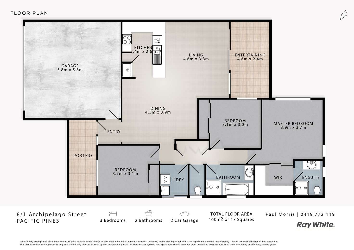 Floorplan of Homely townhouse listing, 8/1 Archipelago Street, Pacific Pines QLD 4211