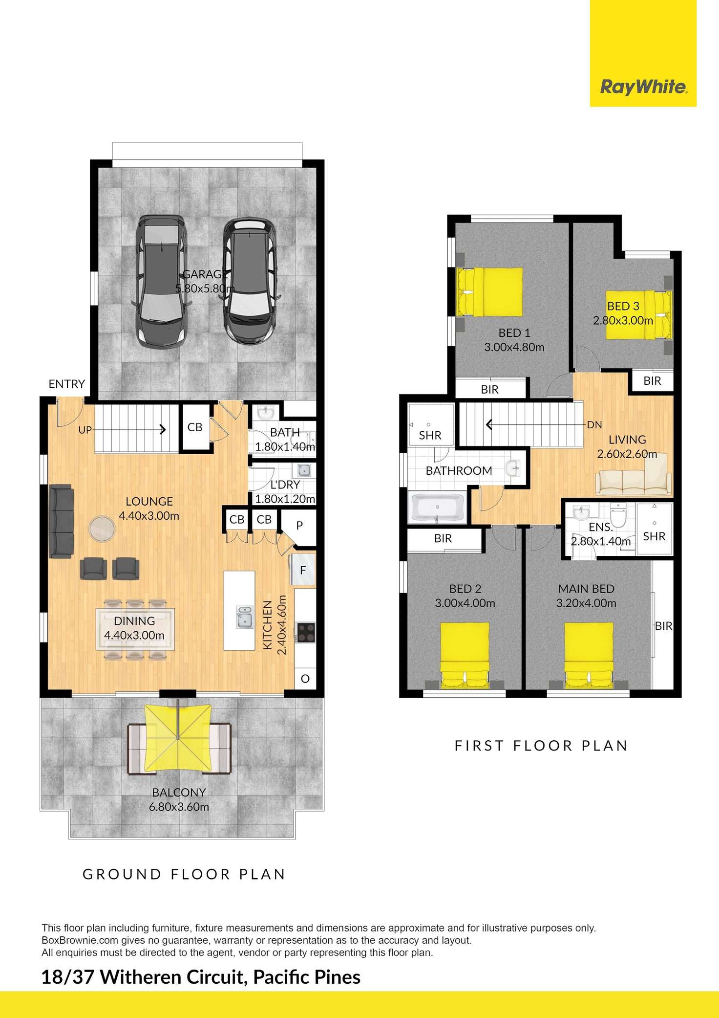 Floorplan of Homely townhouse listing, 18/37 Witheren Circuit, Pacific Pines QLD 4211