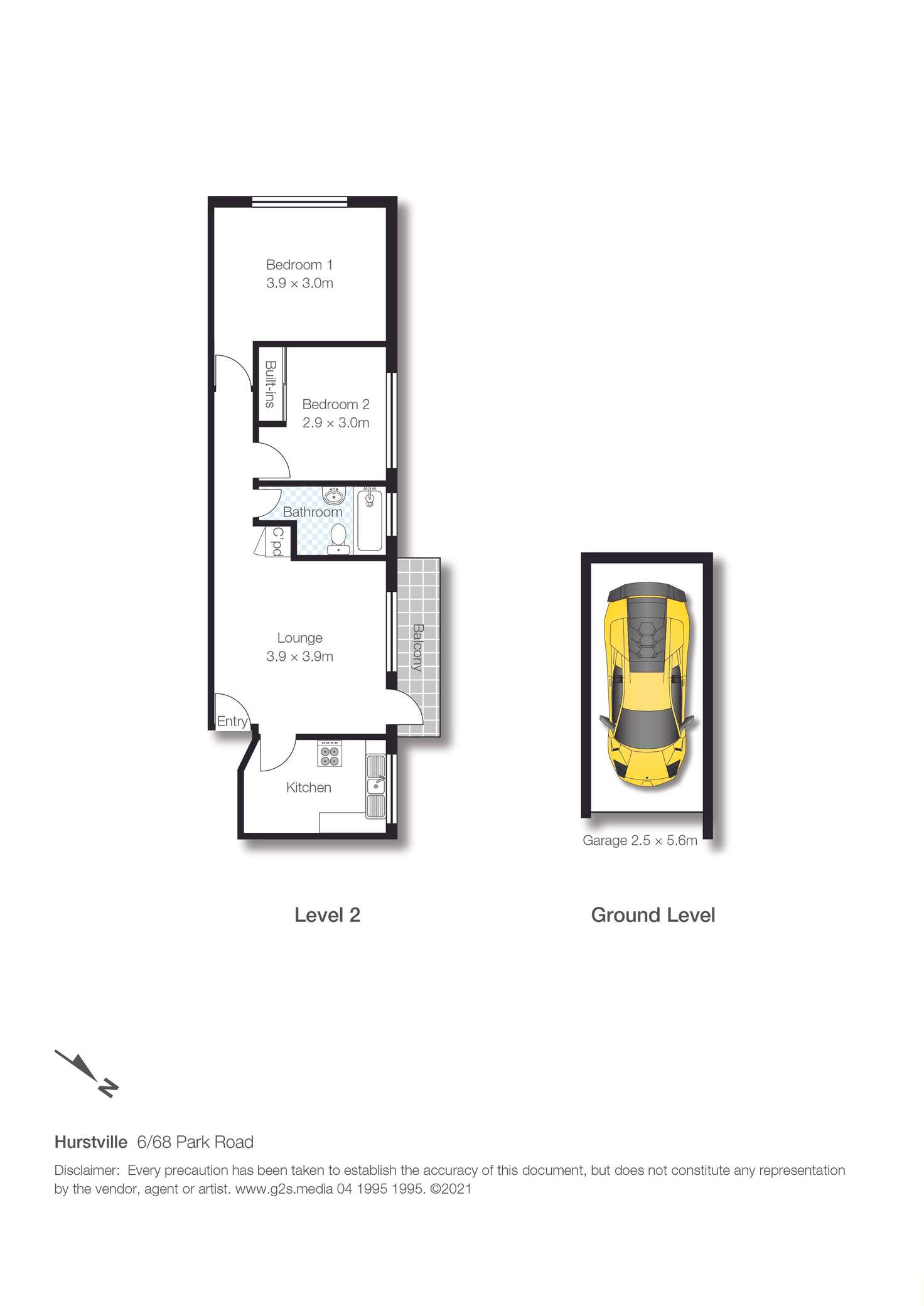 Floorplan of Homely unit listing, 6/68 Park Road, Hurstville NSW 2220