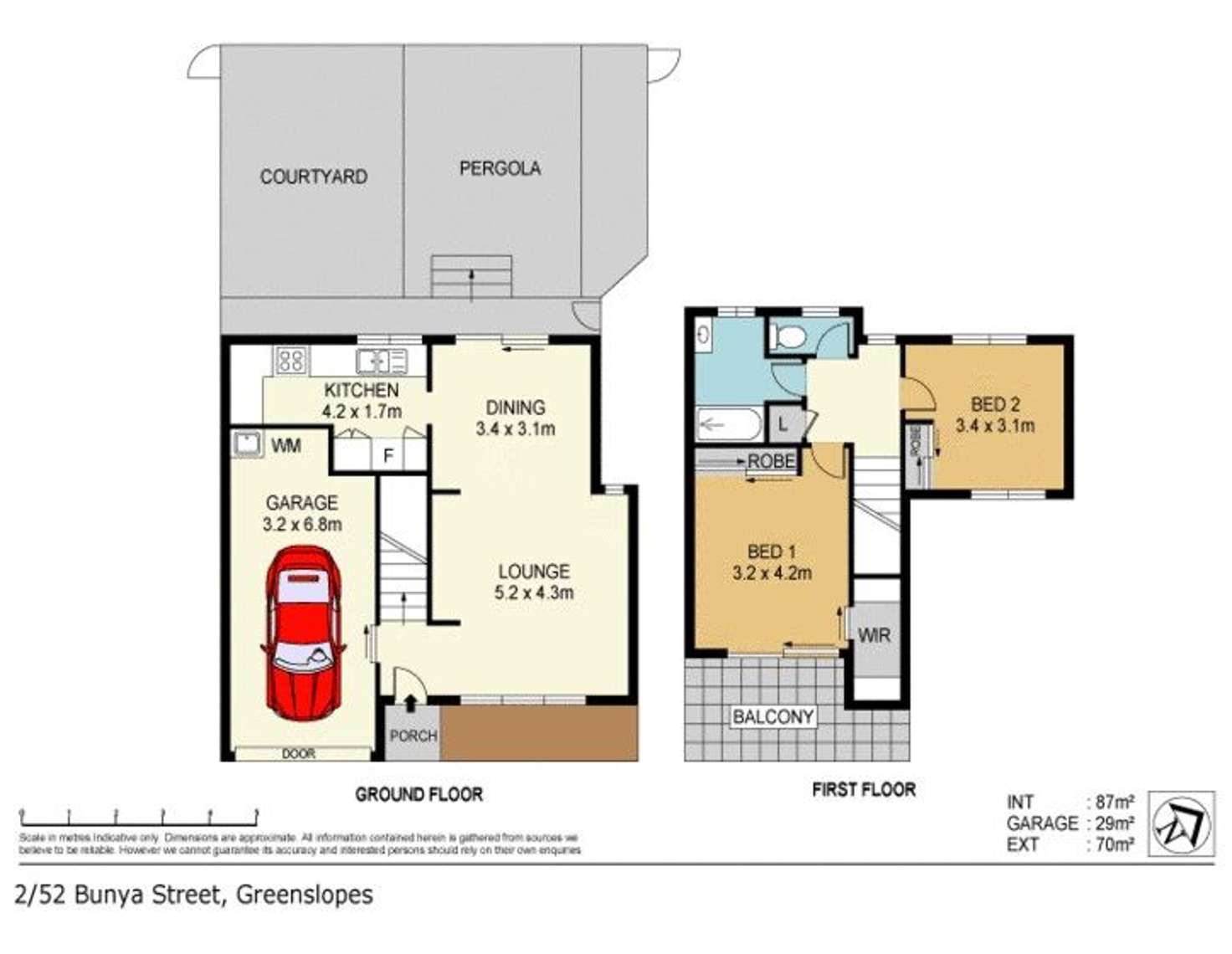 Floorplan of Homely townhouse listing, 2/52 Bunya Street, Greenslopes QLD 4120