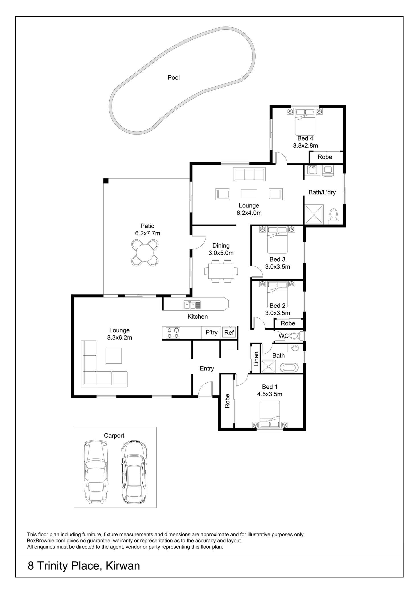 Floorplan of Homely house listing, 8 Trinity Place, Kirwan QLD 4817