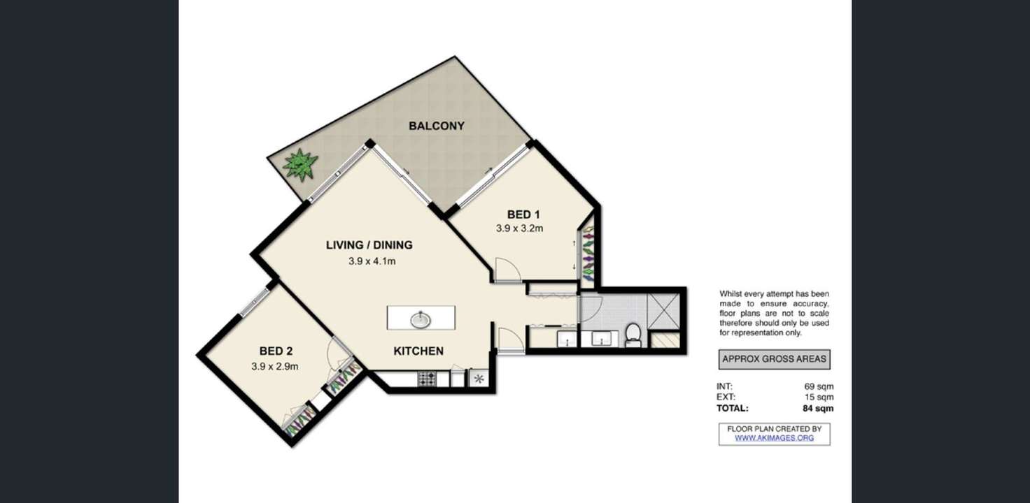 Floorplan of Homely apartment listing, 499/420 Queen Street, Brisbane City QLD 4000