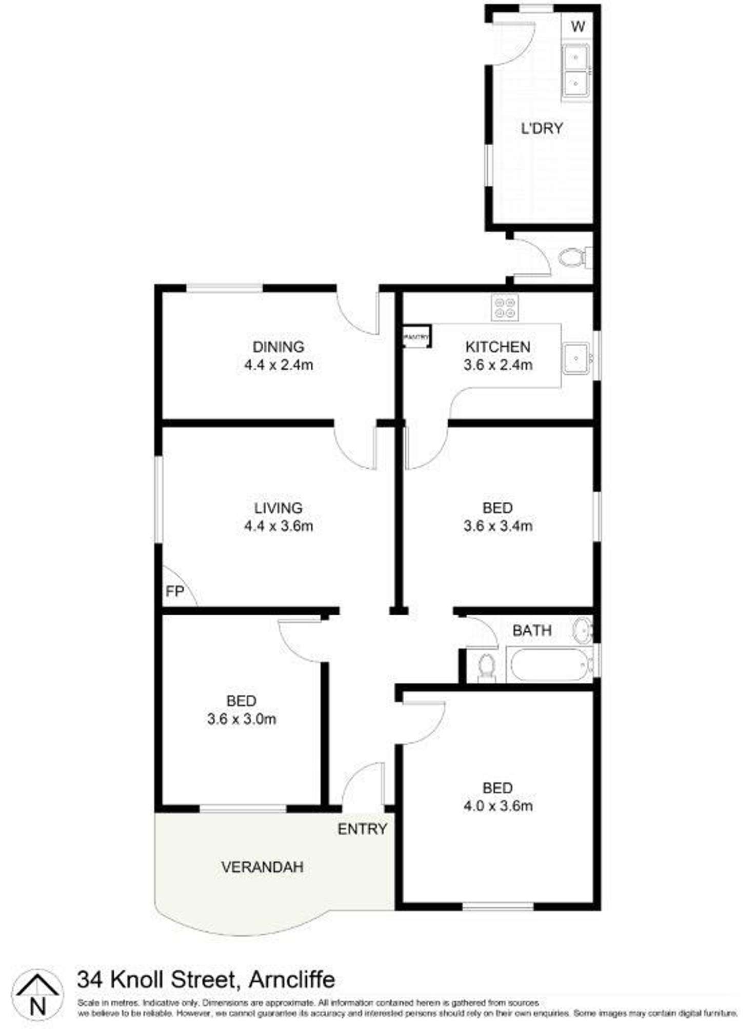 Floorplan of Homely house listing, 34 Knoll Avenue, Turrella NSW 2205