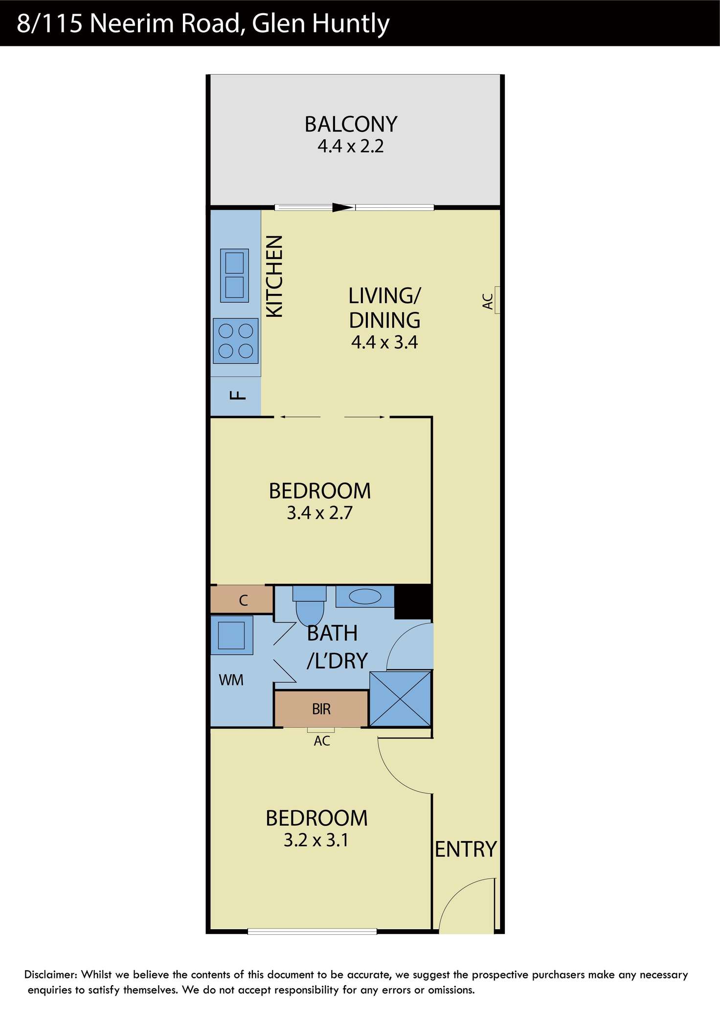 Floorplan of Homely apartment listing, 8/115 Neerim Road,, Glen Huntly VIC 3163