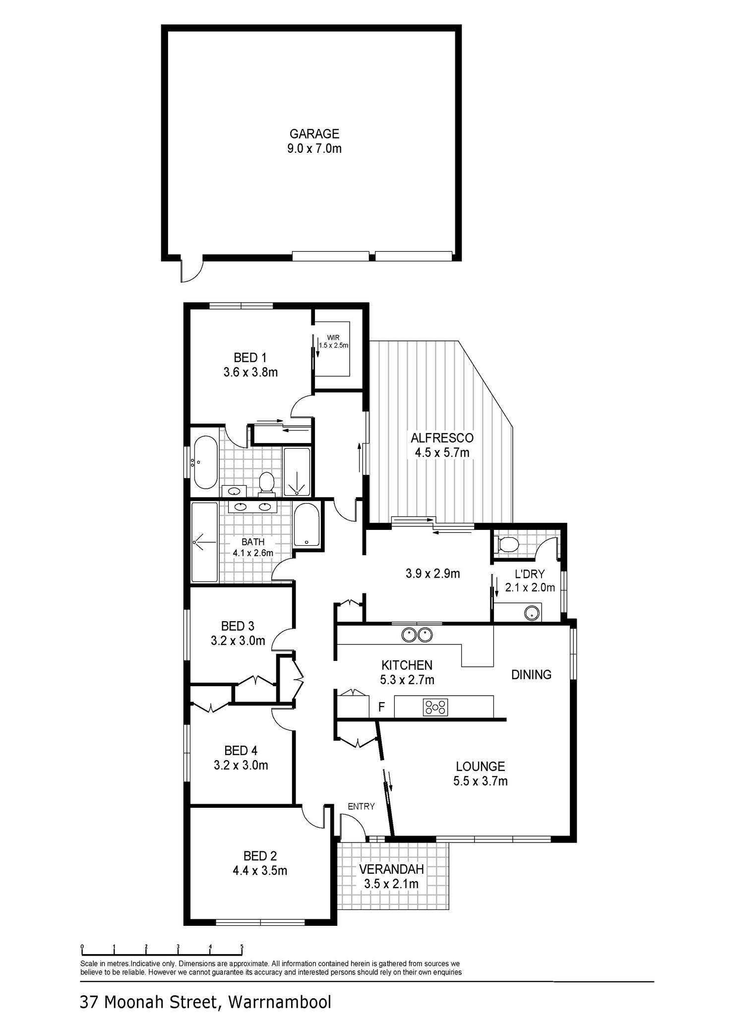 Floorplan of Homely house listing, 37 Moonah Street, Warrnambool VIC 3280