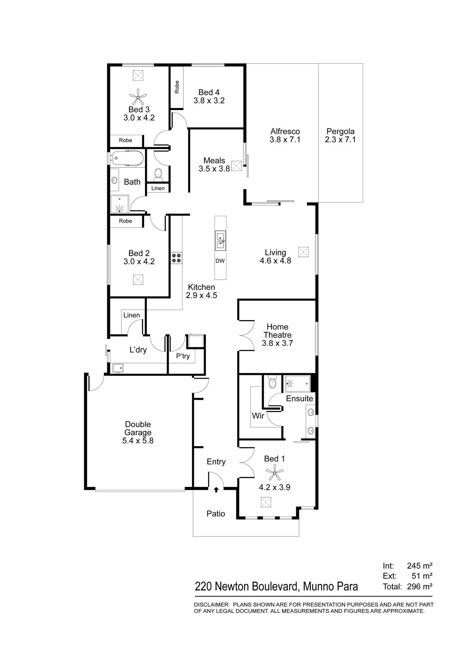 Floorplan of Homely house listing, 220 Newton Boulevard, Munno Para SA 5115