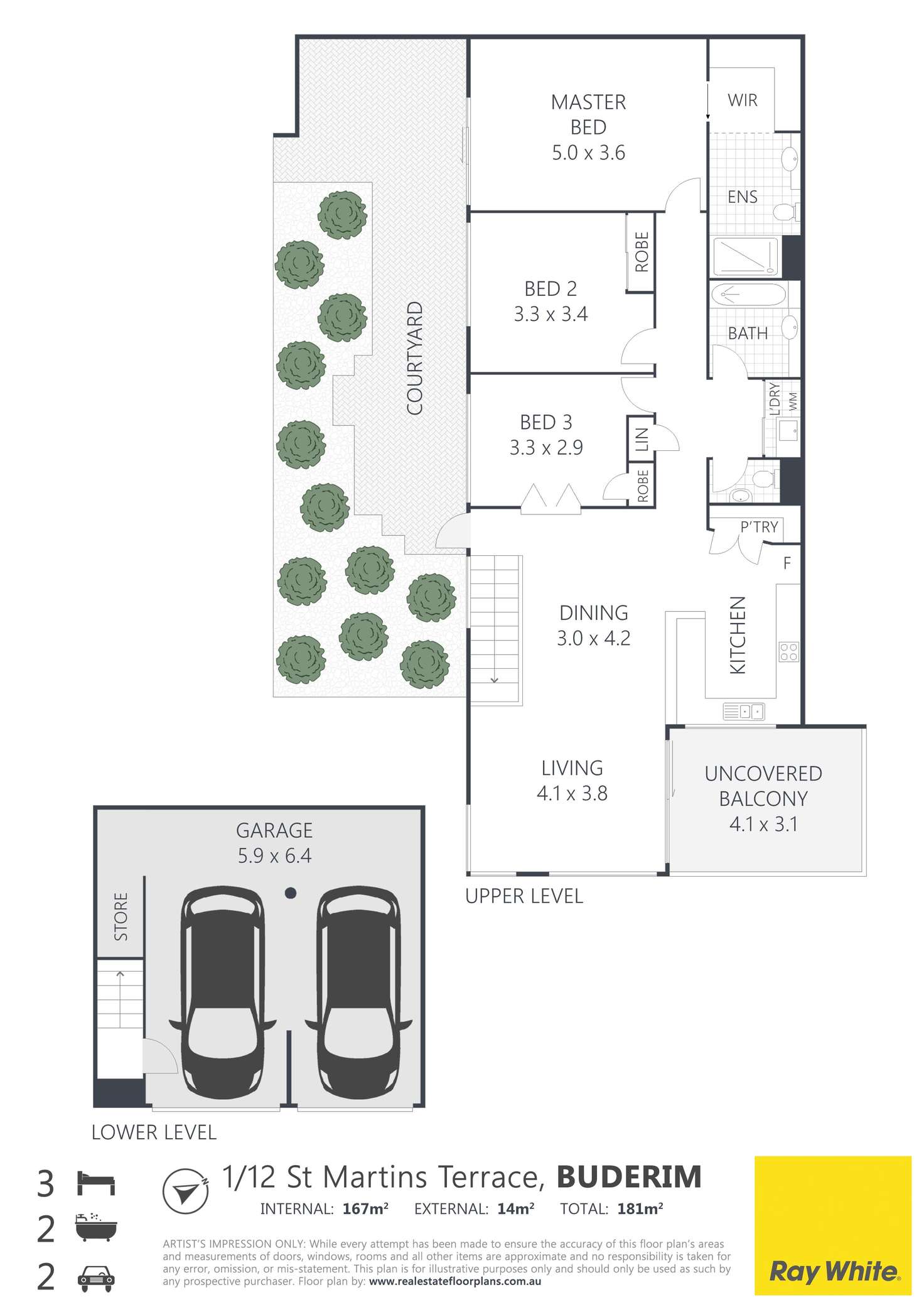 Floorplan of Homely unit listing, 1/12 St Martins Terrace, Buderim QLD 4556