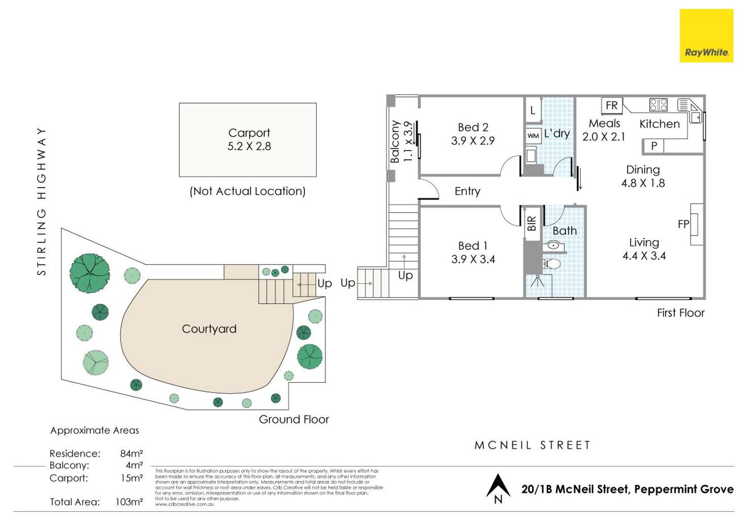 Floorplan of Homely apartment listing, 20/1B McNeil Street, Peppermint Grove WA 6011