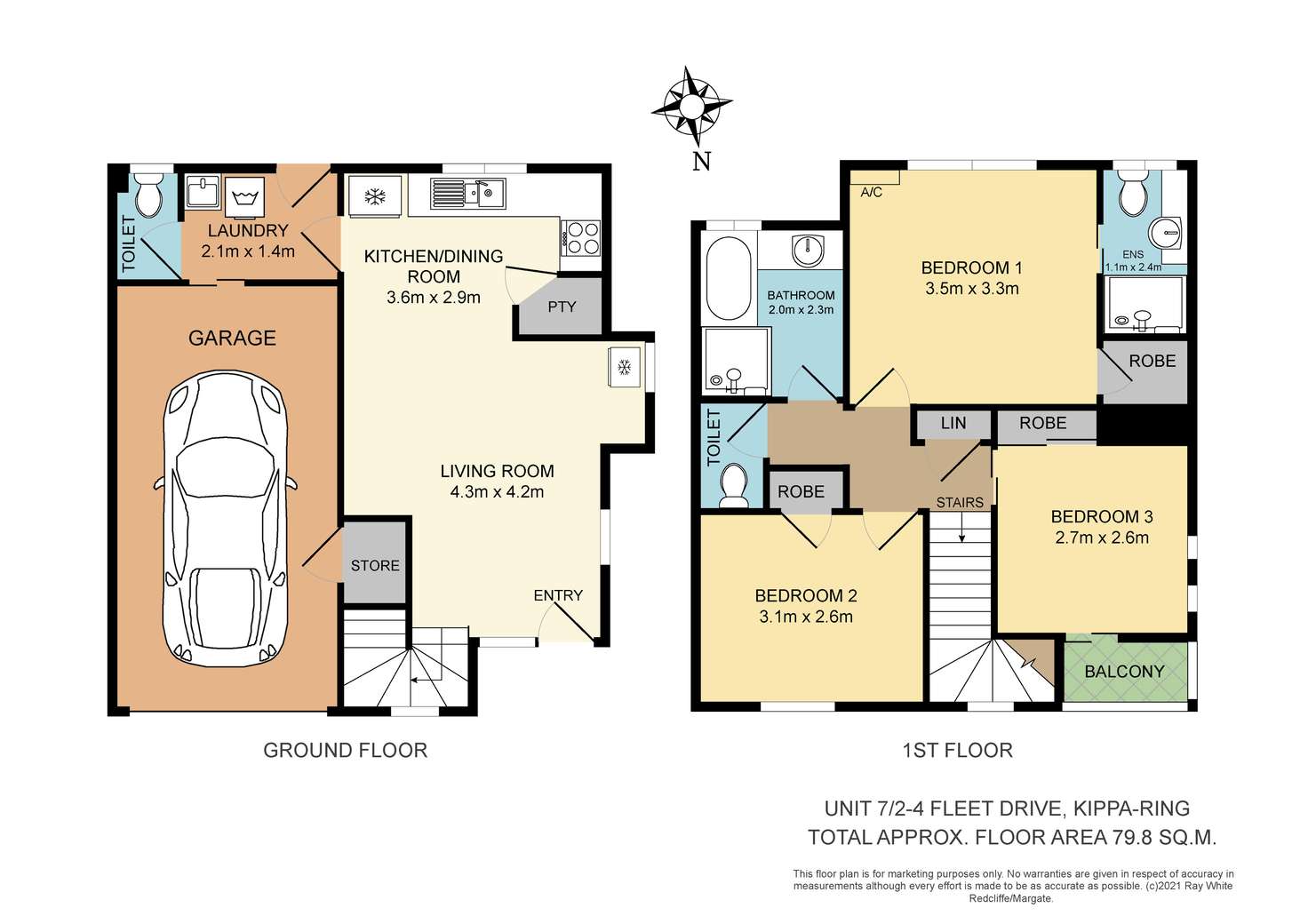 Floorplan of Homely unit listing, 7/2-4 Fleet Drive, Kippa-Ring QLD 4021