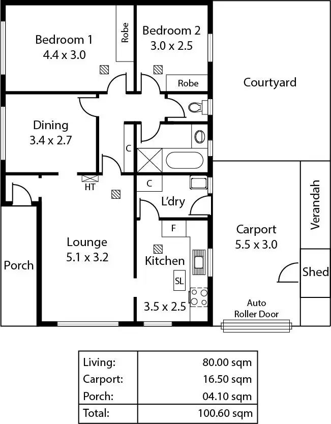 Floorplan of Homely unit listing, 1/187 Swan Terrace, Semaphore SA 5019