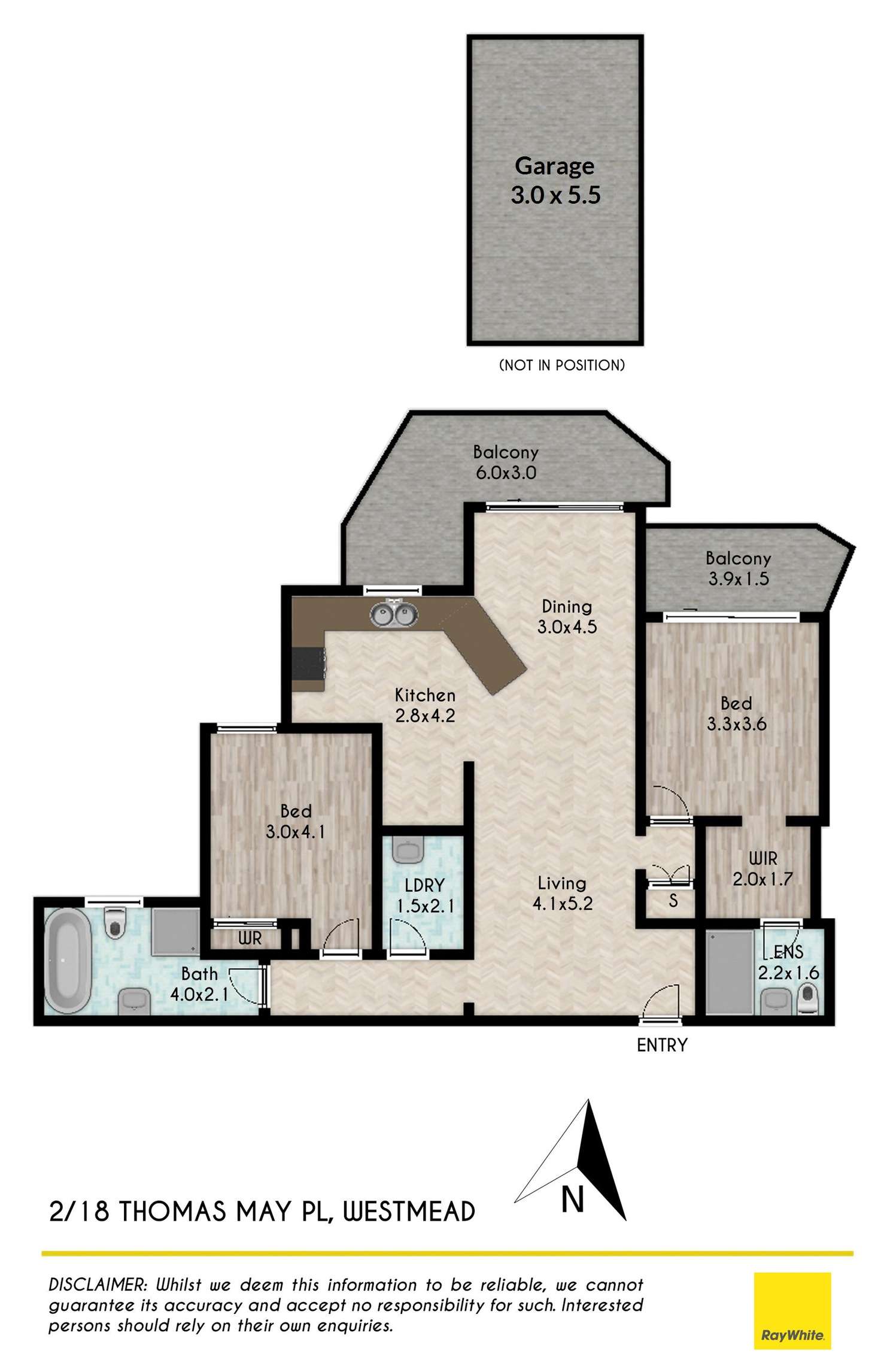 Floorplan of Homely unit listing, 2/18 Thomas May Place, Westmead NSW 2145