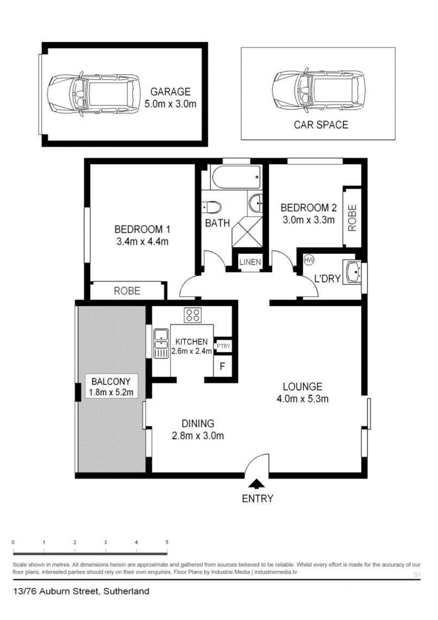 Floorplan of Homely unit listing, 13/76-78 Auburn Street, Sutherland NSW 2232