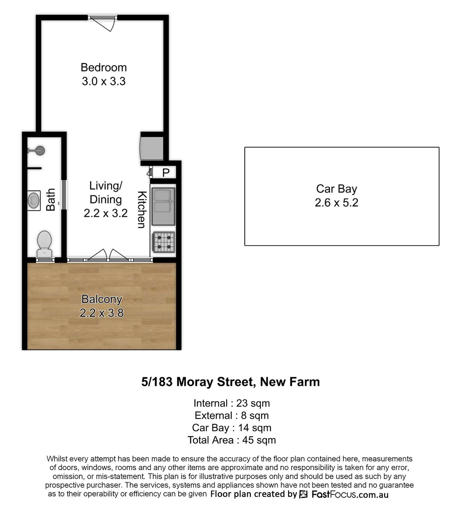 Floorplan of Homely apartment listing, 5/183 Moray Street, New Farm QLD 4005