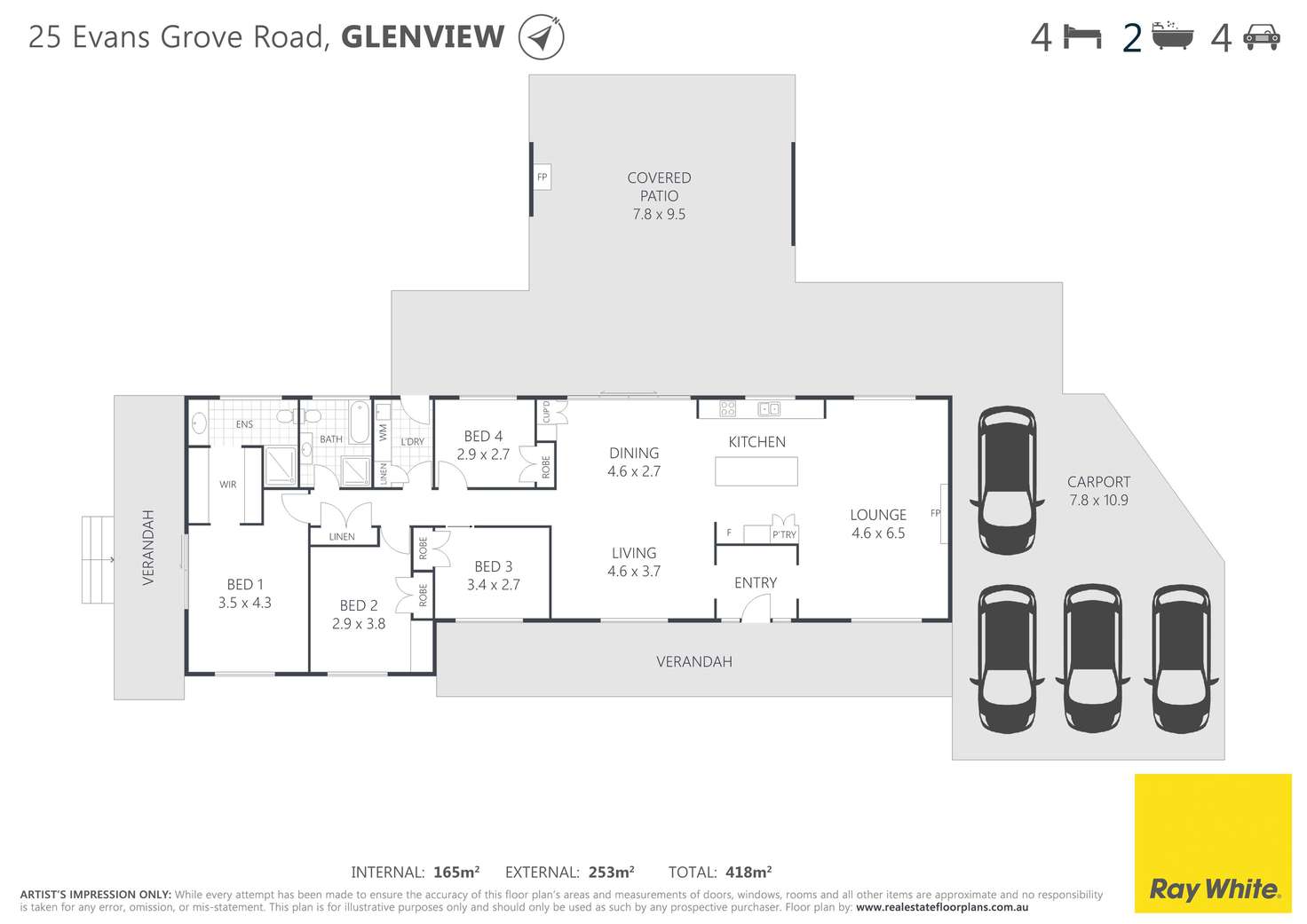 Floorplan of Homely house listing, 25 Evans Grove Road, Glenview QLD 4553