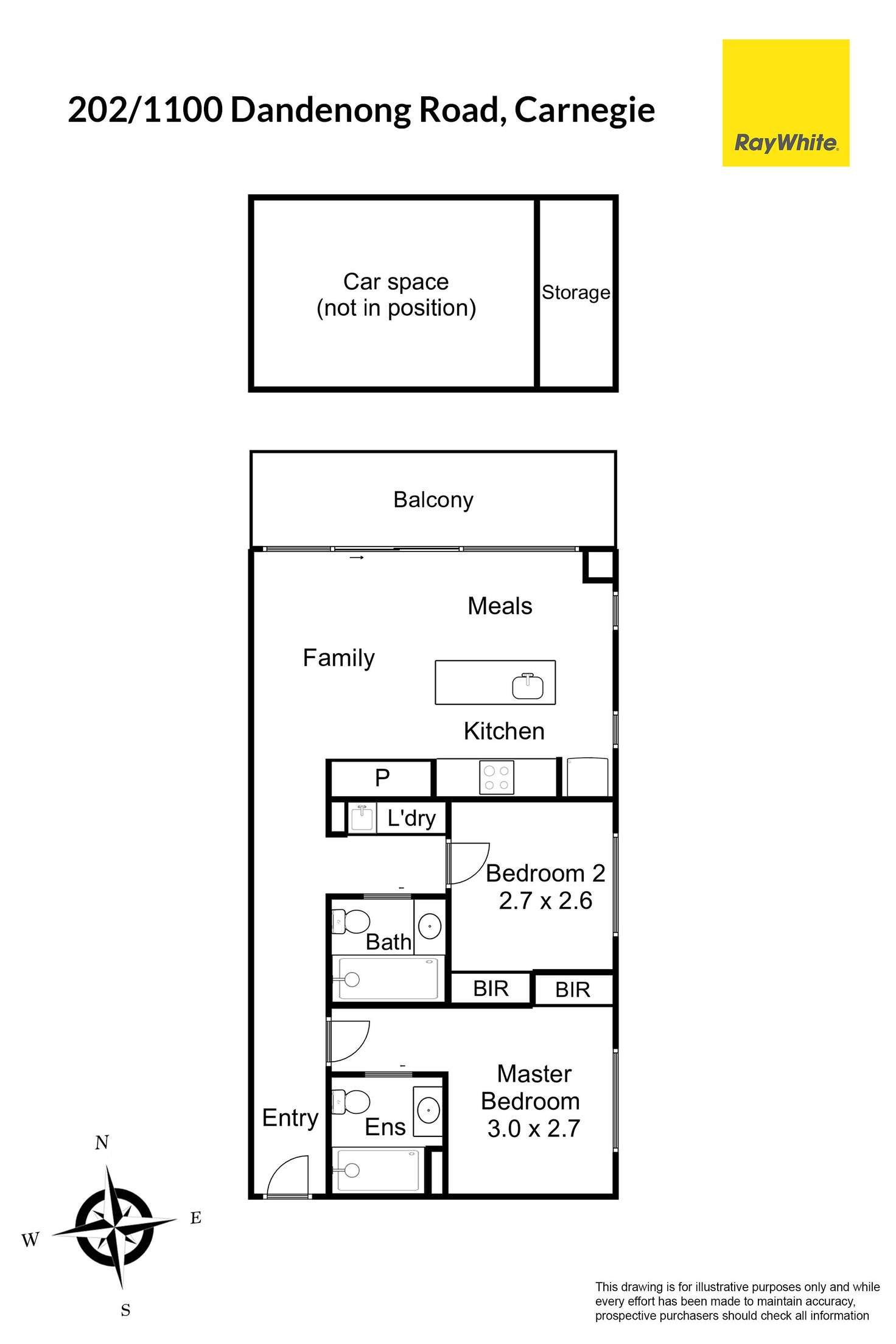 Floorplan of Homely apartment listing, 202/1100 Dandenong Road, Carnegie VIC 3163