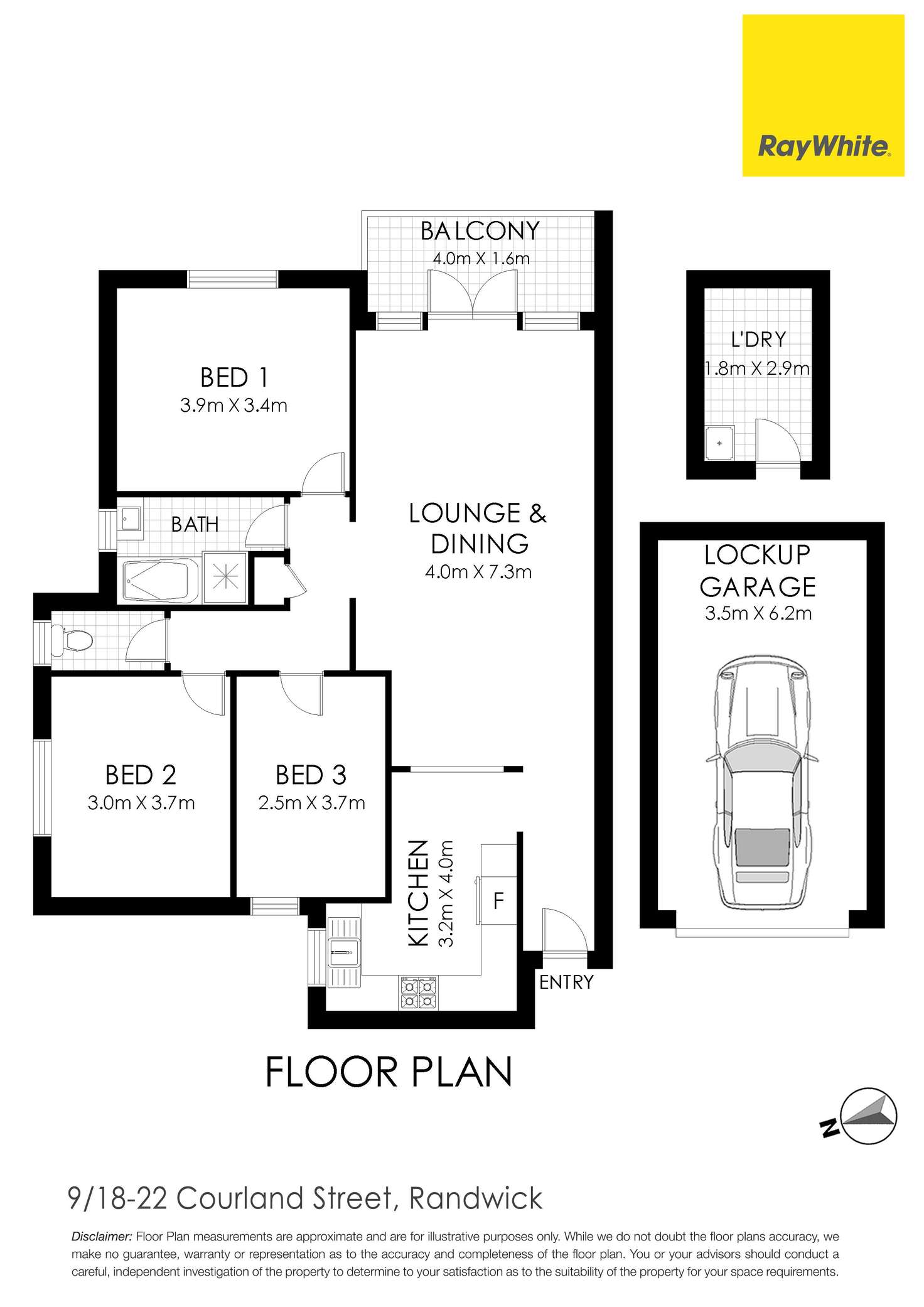 Floorplan of Homely apartment listing, 9/18-22 Courland Street, Randwick NSW 2031