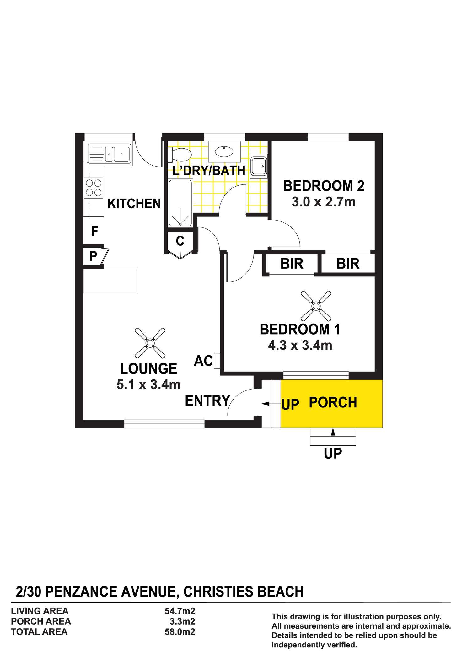 Floorplan of Homely unit listing, 2/30 Penzance Avenue, Christies Beach SA 5165