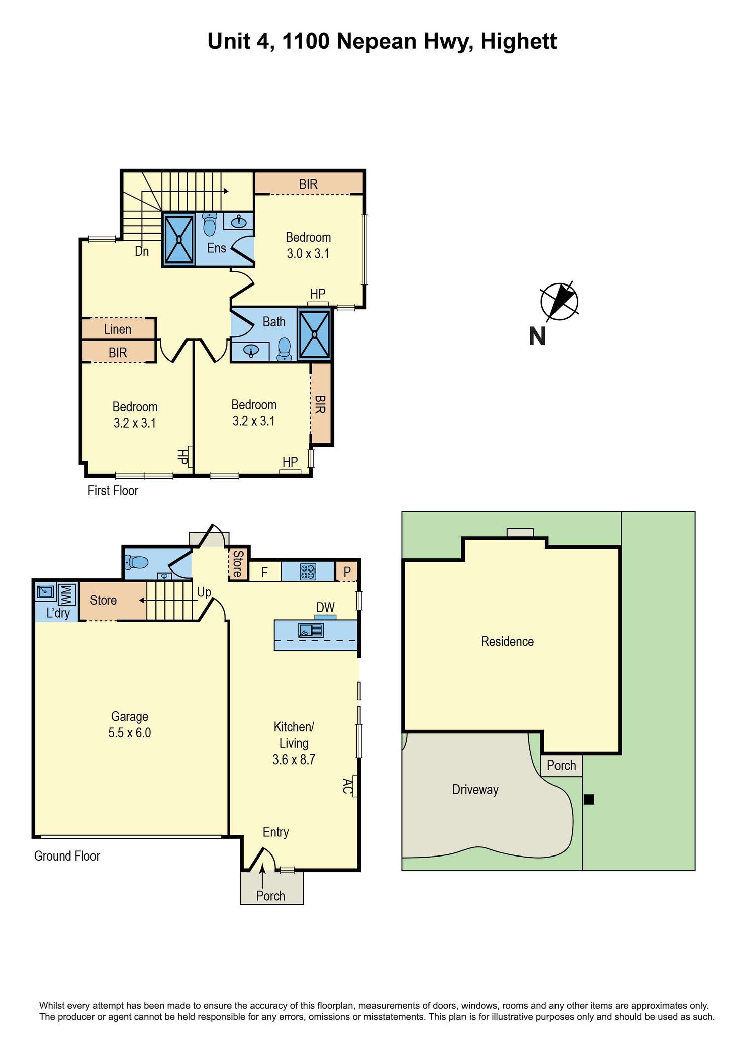 Floorplan of Homely townhouse listing, 4/1100 Nepean Highway, Highett VIC 3190