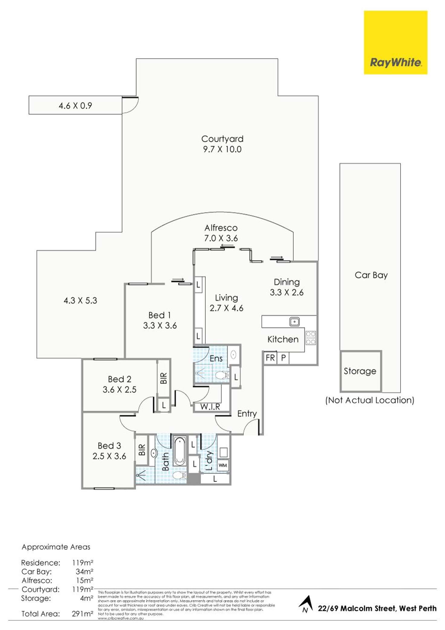 Floorplan of Homely apartment listing, 22/69 Malcolm Street, West Perth WA 6005