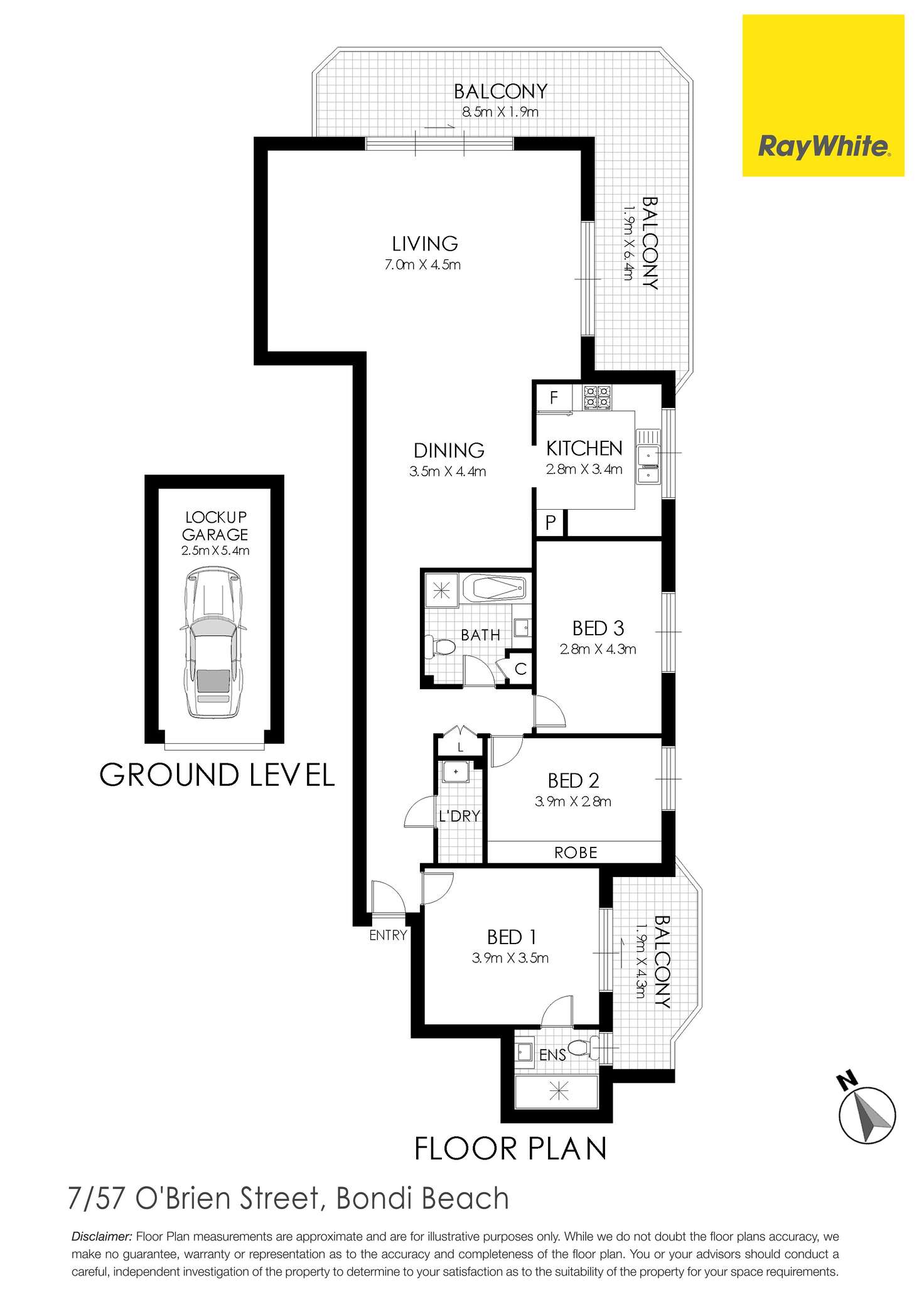 Floorplan of Homely apartment listing, 7/57 O'Brien Street, Bondi Beach NSW 2026