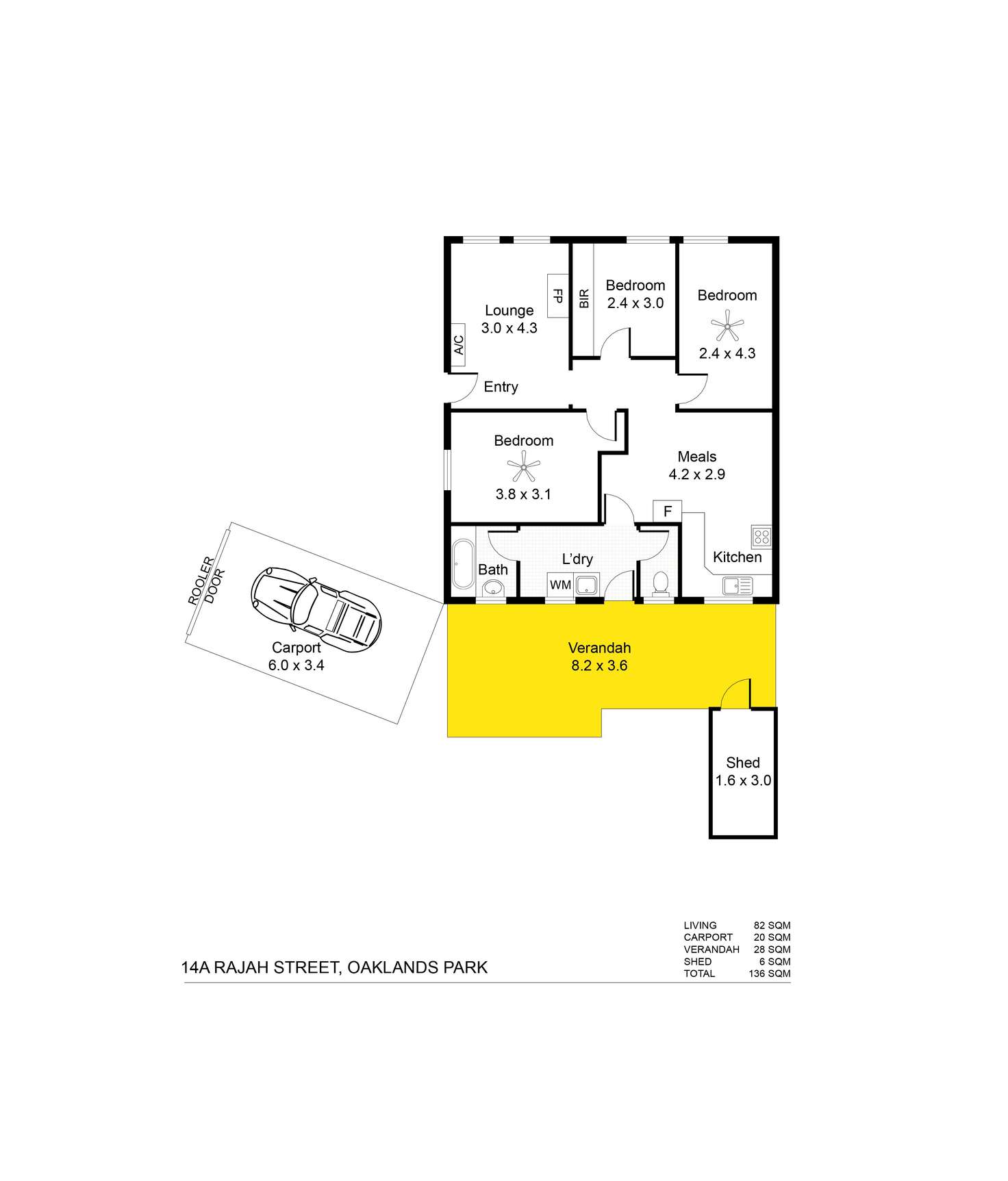 Floorplan of Homely house listing, 14A Rajah Street, Oaklands Park SA 5046