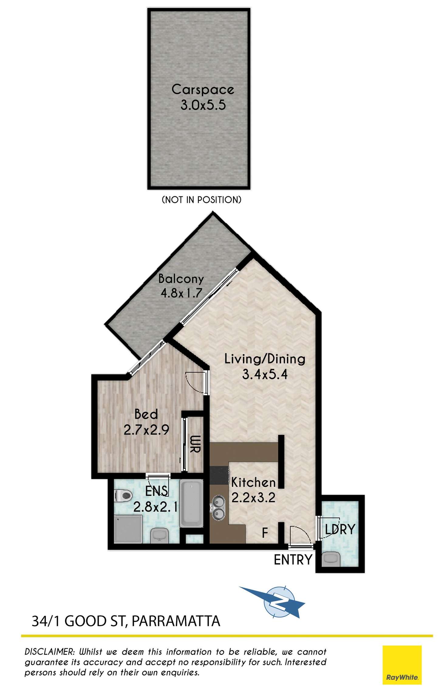Floorplan of Homely apartment listing, 34/1 Good Street, Parramatta NSW 2150