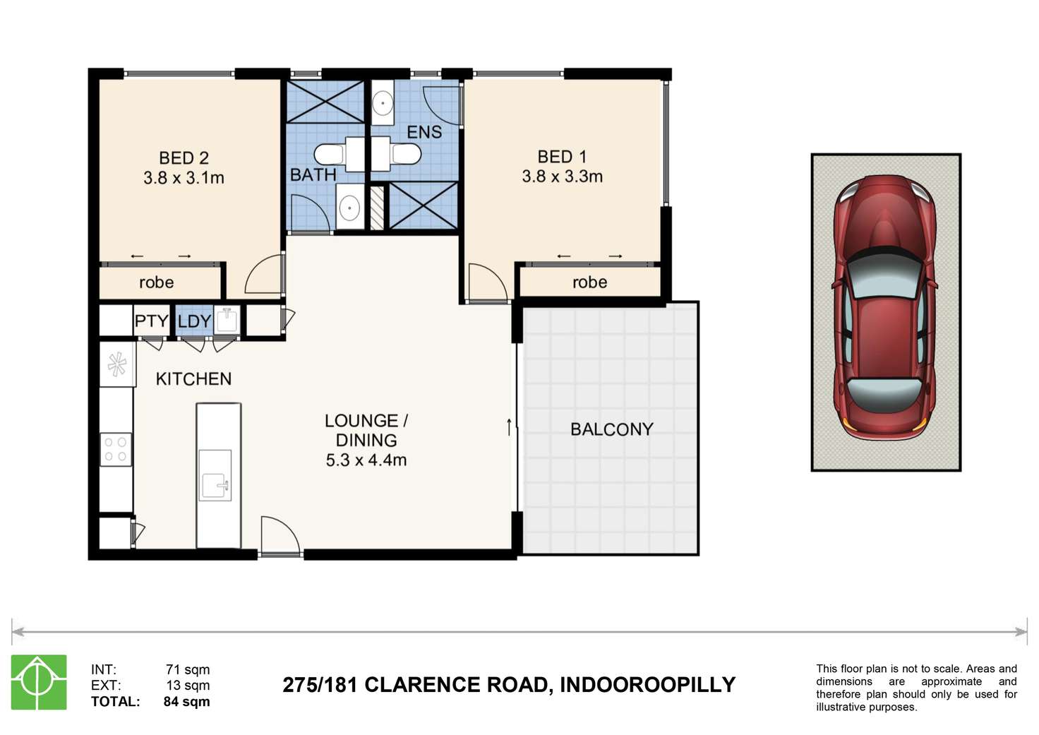 Floorplan of Homely unit listing, 275/181 Clarence Road, Indooroopilly QLD 4068