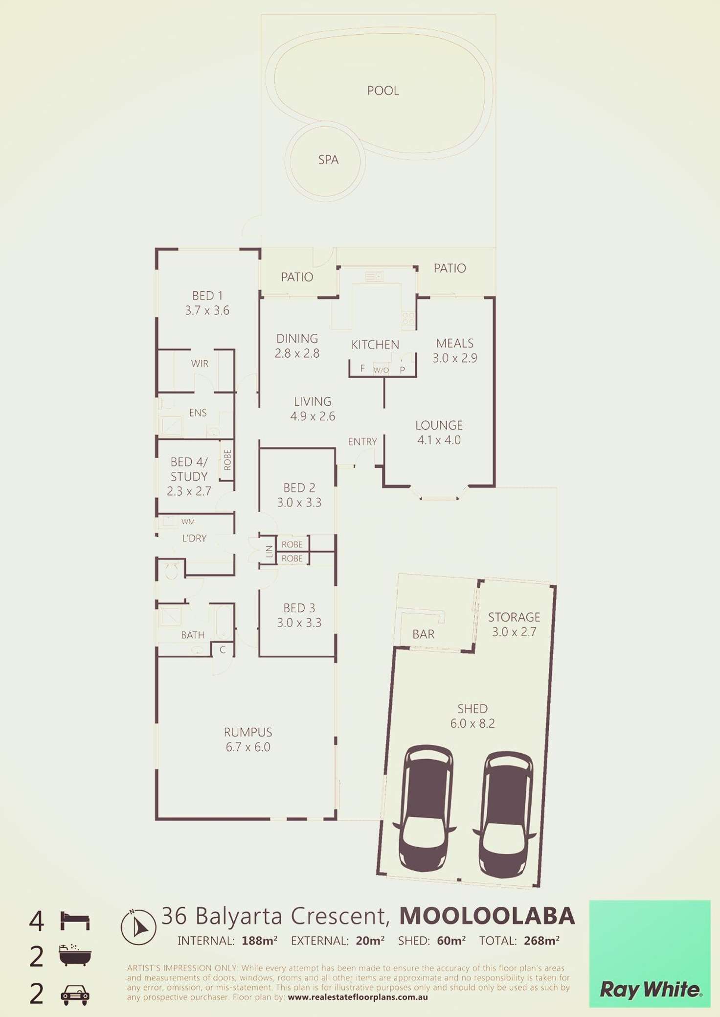 Floorplan of Homely house listing, 36 Balyarta Crescent, Mooloolaba QLD 4557