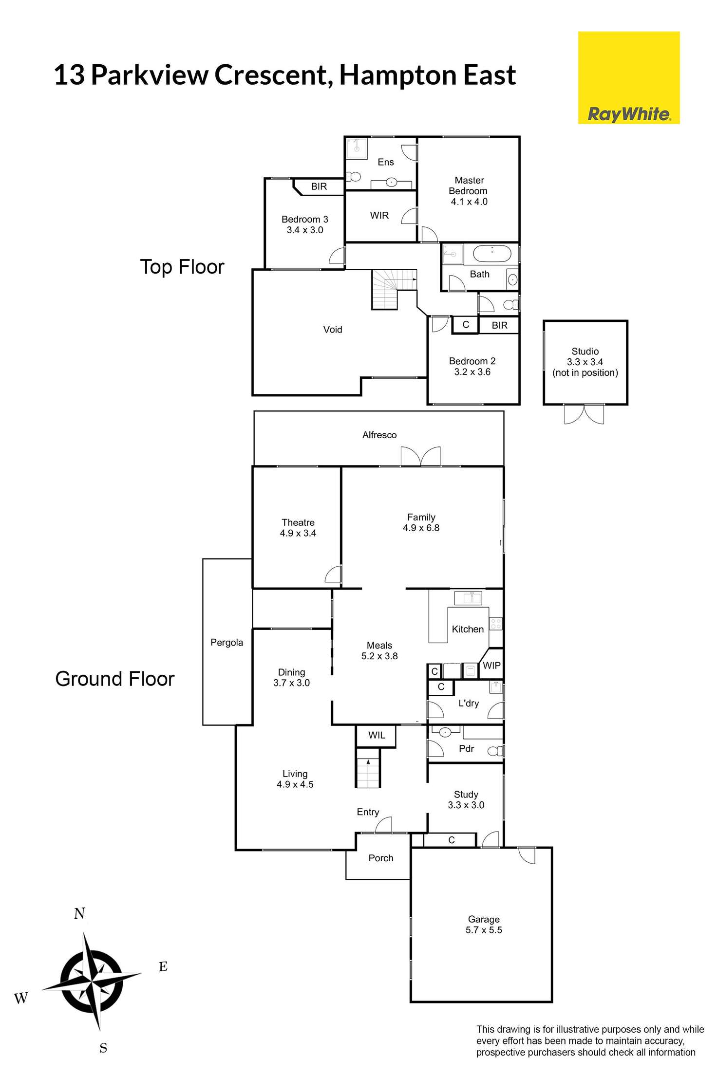 Floorplan of Homely house listing, 13 Parkview Crescent, Hampton East VIC 3188