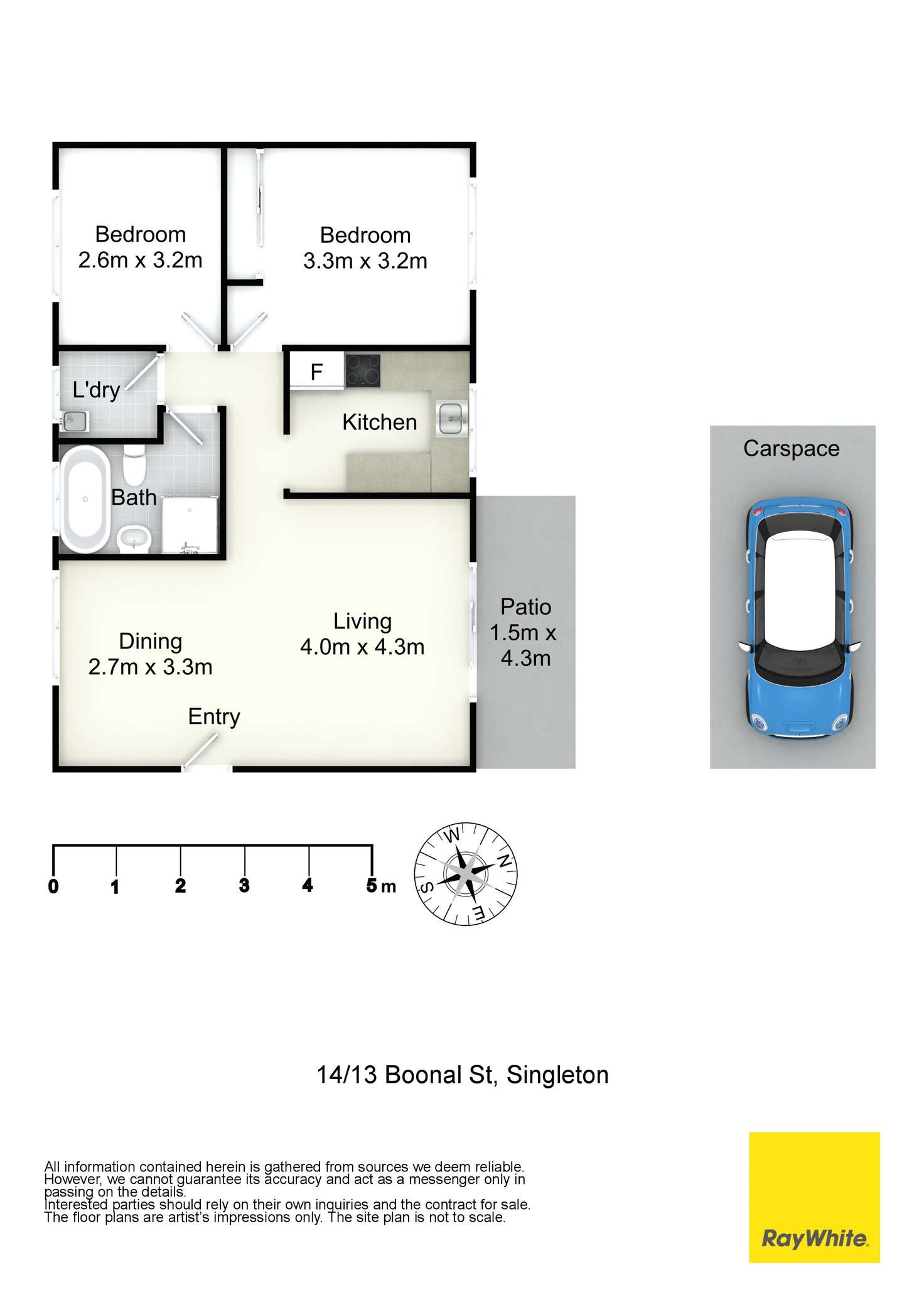 Floorplan of Homely unit listing, 14/13 Boonal Street, Singleton NSW 2330