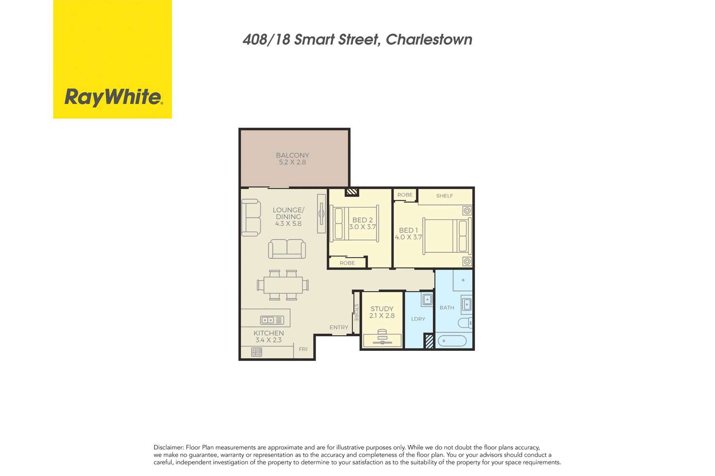 Floorplan of Homely apartment listing, 408/18 Smart Street, Charlestown NSW 2290