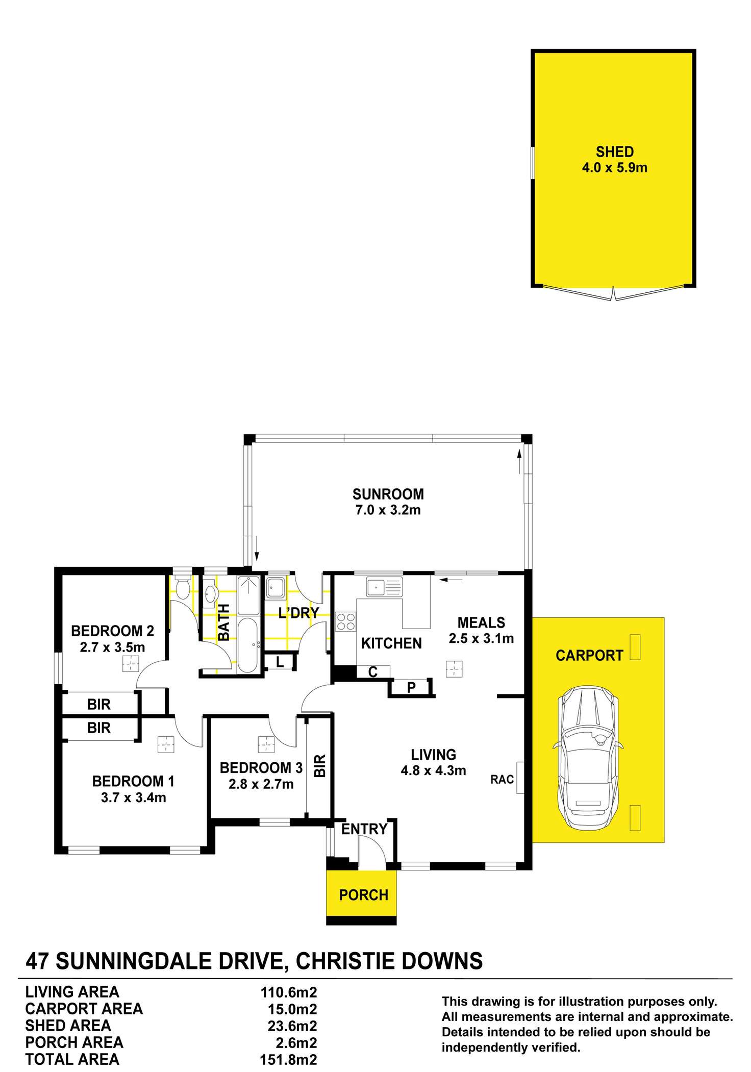 Floorplan of Homely house listing, 47 Sunningdale Drive, Christie Downs SA 5164