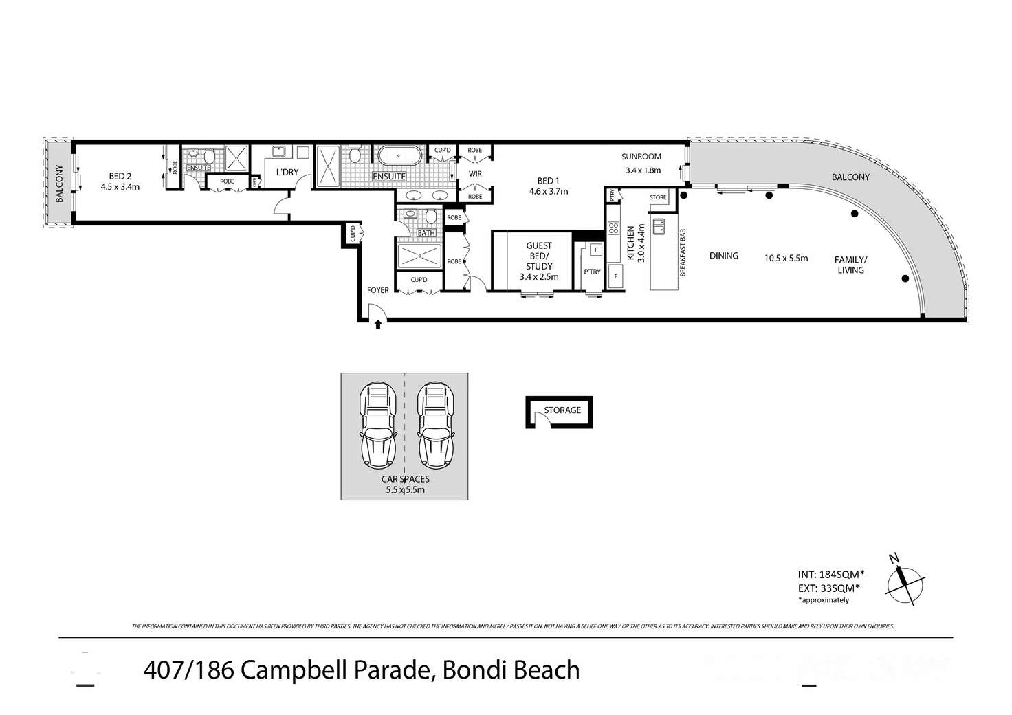 Floorplan of Homely house listing, 407/180-186 Campbell Parade, Bondi Beach NSW 2026
