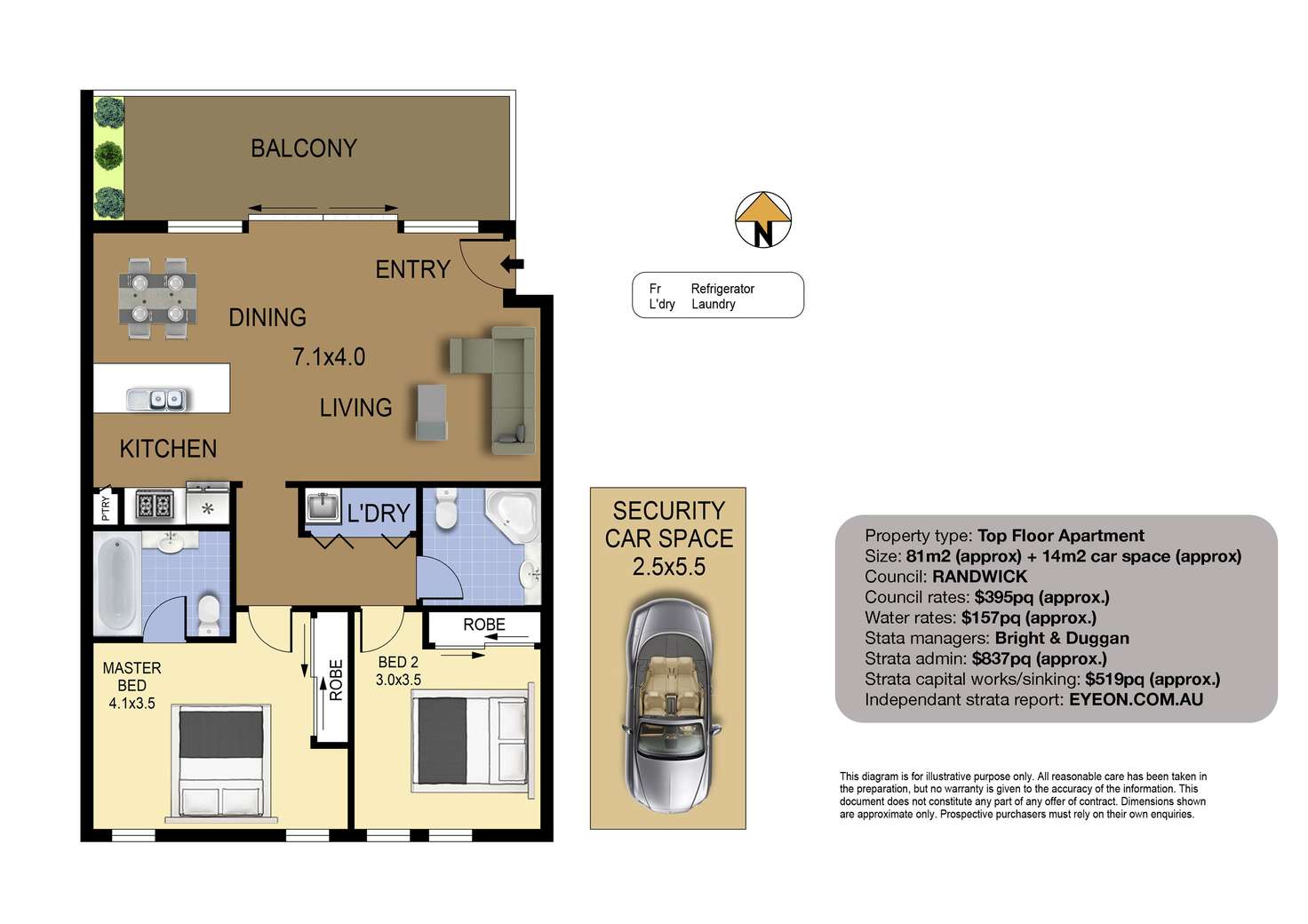 Floorplan of Homely apartment listing, 13/63-71 Gilderthorpe Avenue, Randwick NSW 2031