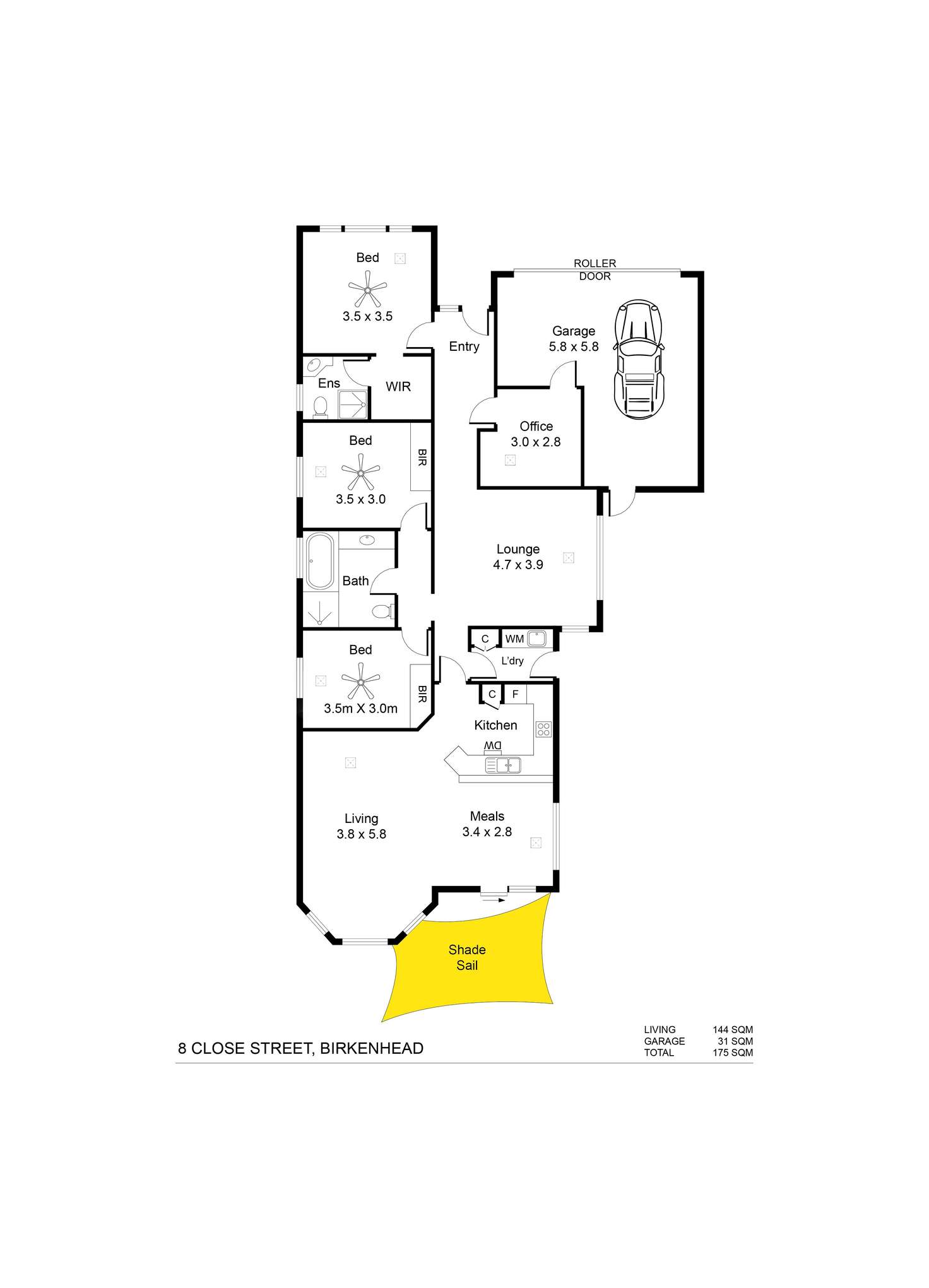 Floorplan of Homely house listing, 8 Close Street, Birkenhead SA 5015