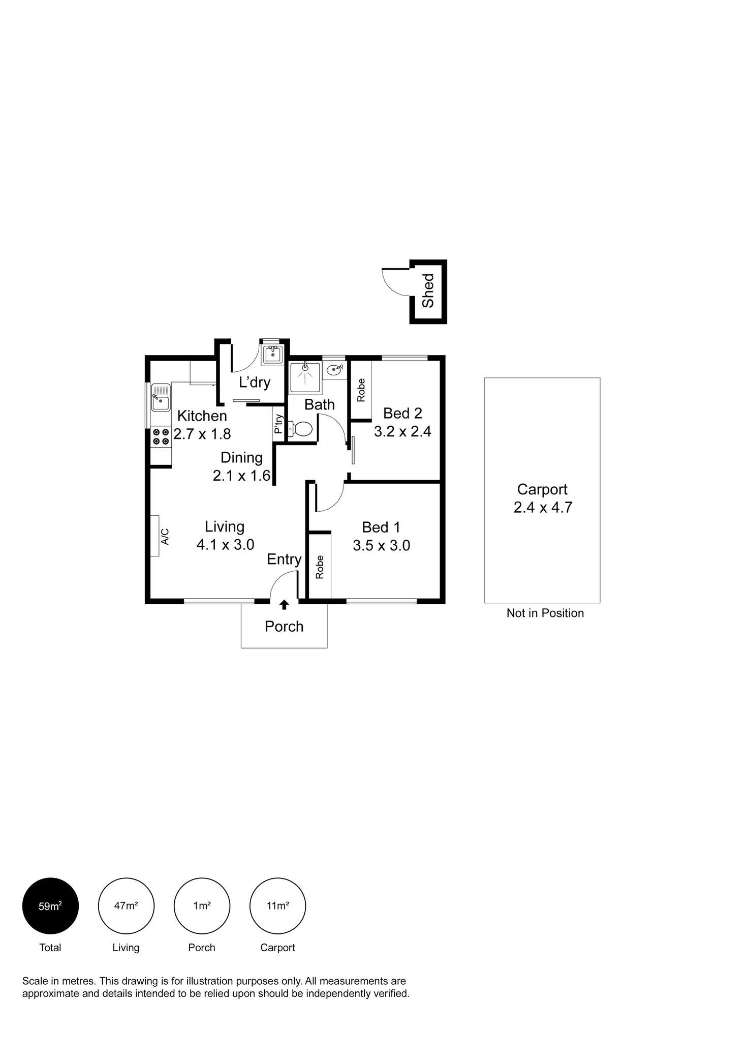 Floorplan of Homely unit listing, 2/621 Grange Road, Grange SA 5022