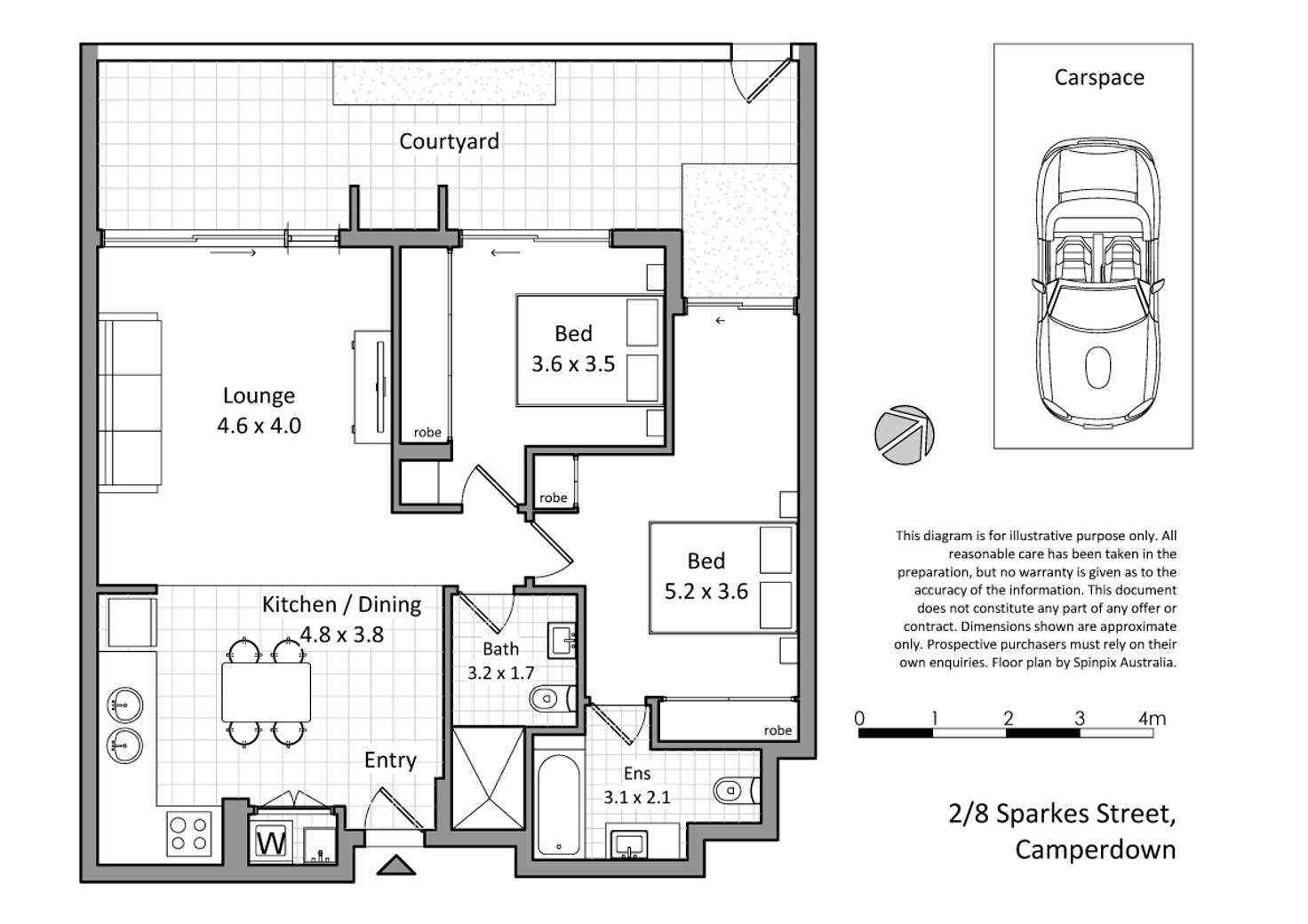 Floorplan of Homely apartment listing, 2/8 Sparkes Street, Camperdown NSW 2050