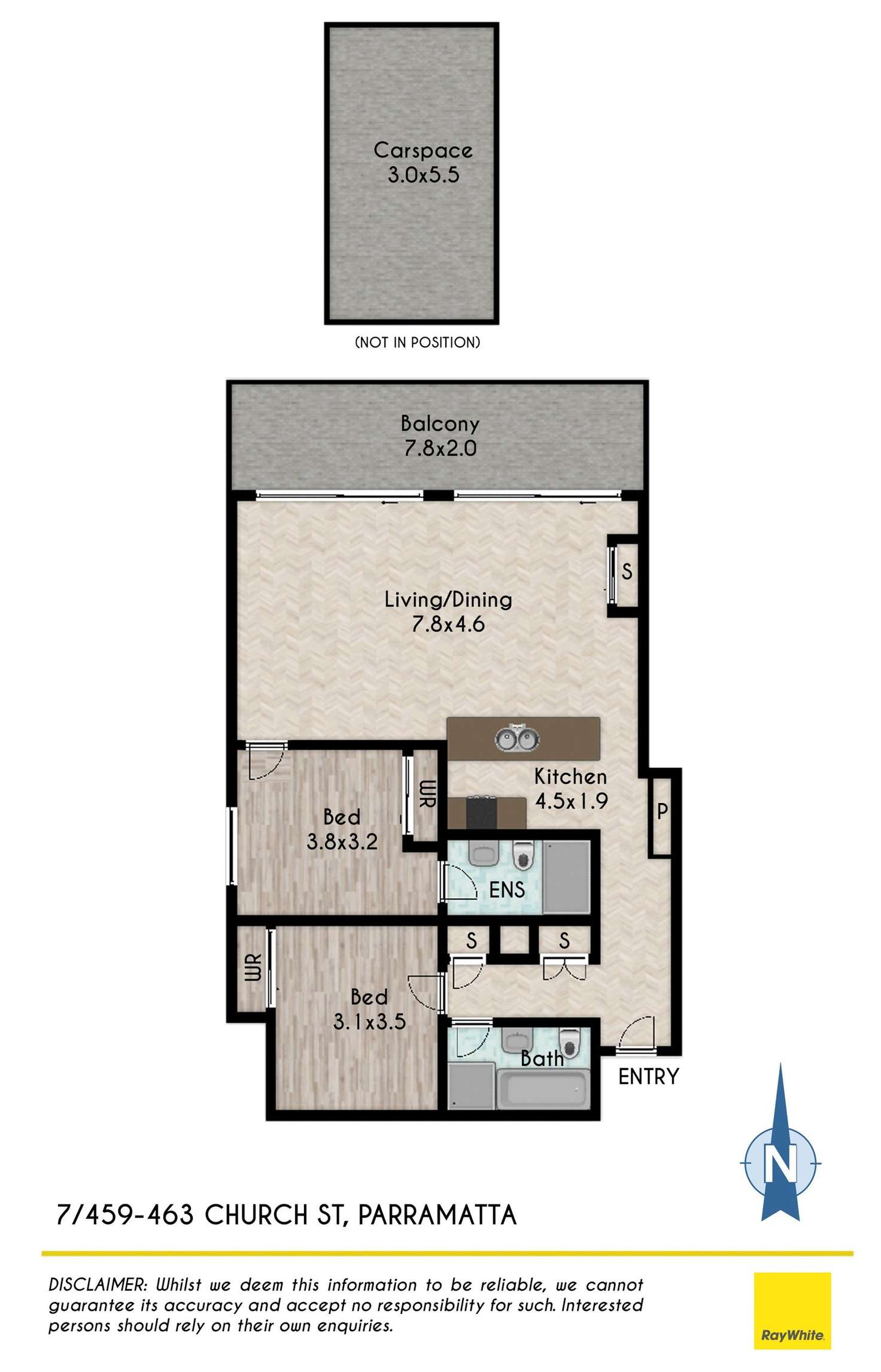 Floorplan of Homely apartment listing, 7/459-463 Church Street, Parramatta NSW 2150