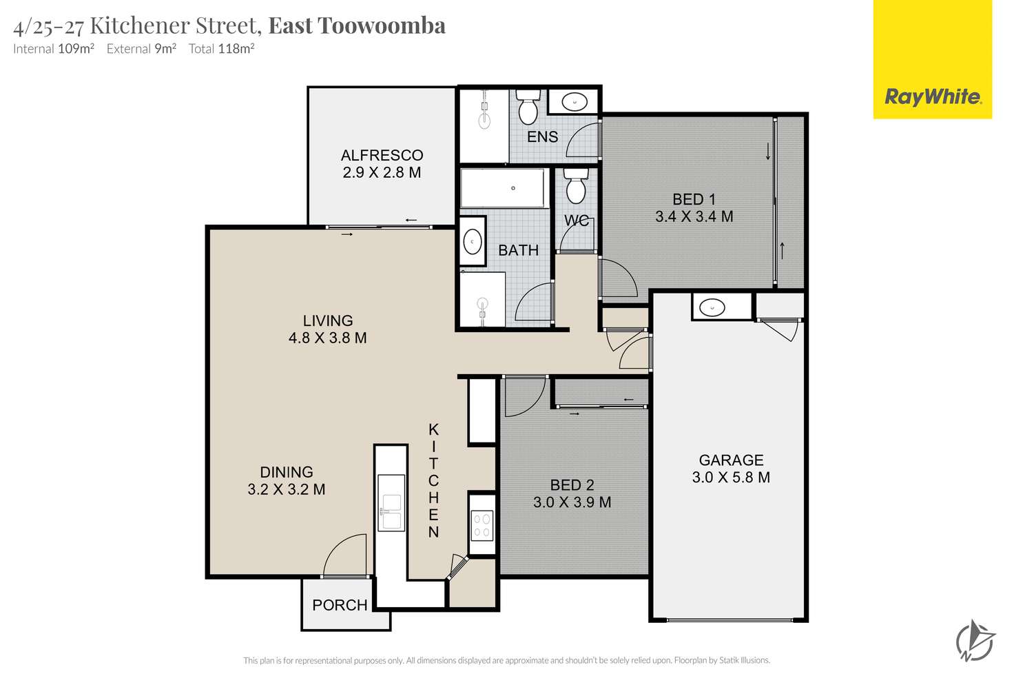 Floorplan of Homely unit listing, Unit 4/25 Kitchener Street, East Toowoomba QLD 4350