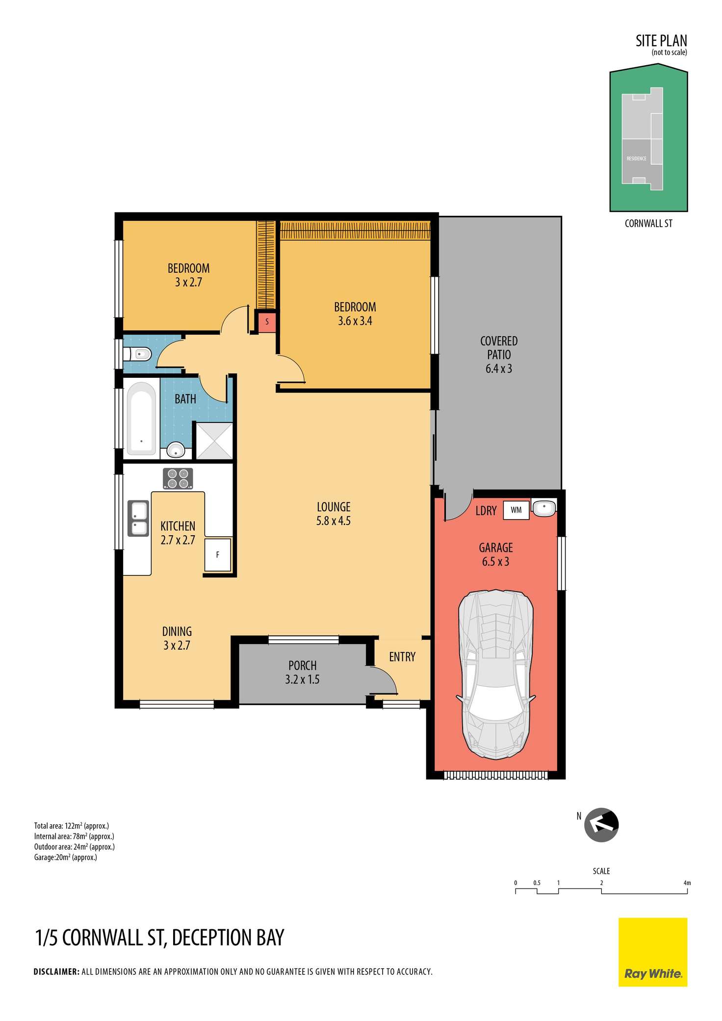 Floorplan of Homely semiDetached listing, 1/5 Cornwall Street, Deception Bay QLD 4508