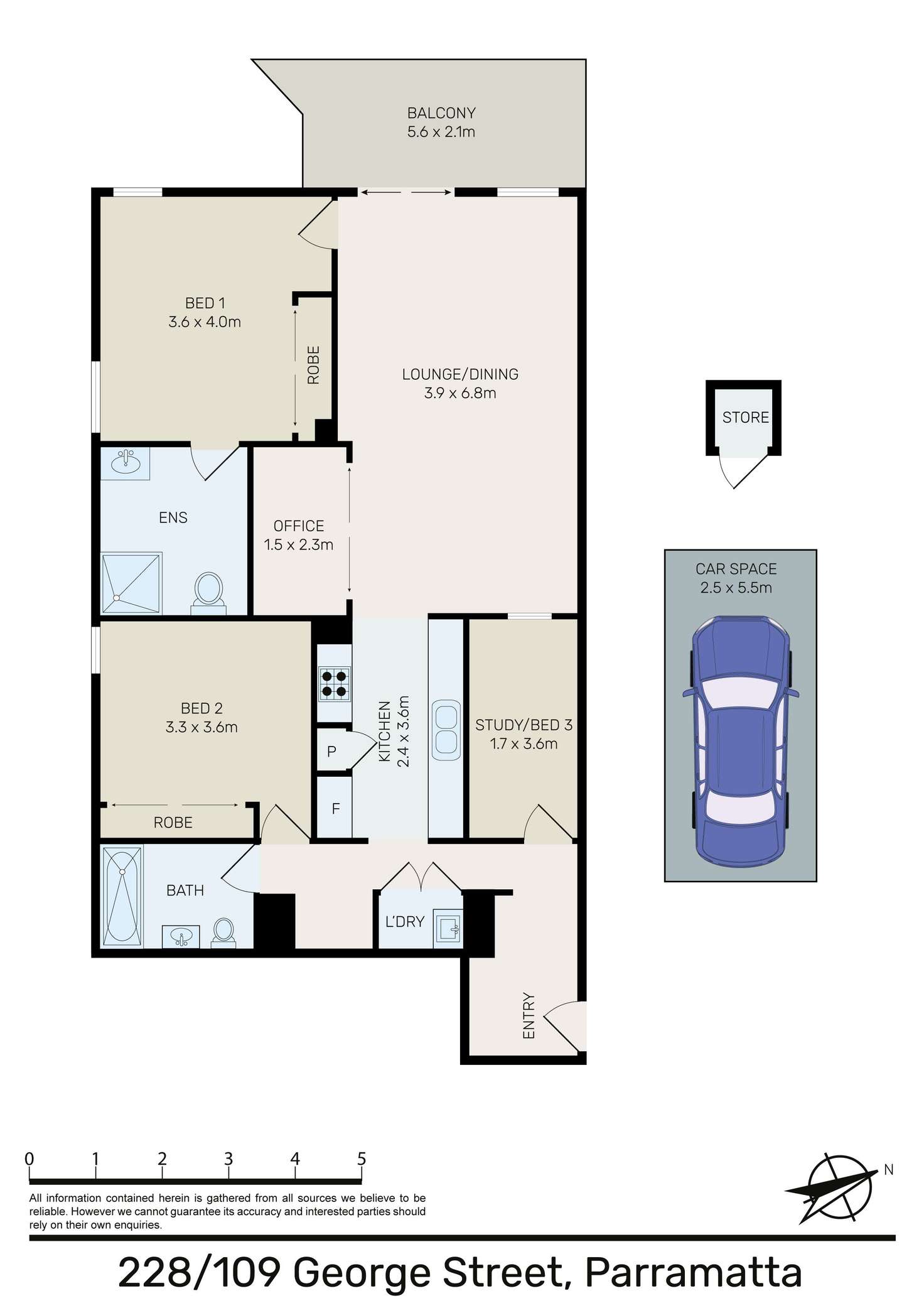 Floorplan of Homely apartment listing, 228/109-113 George Street, Parramatta NSW 2150