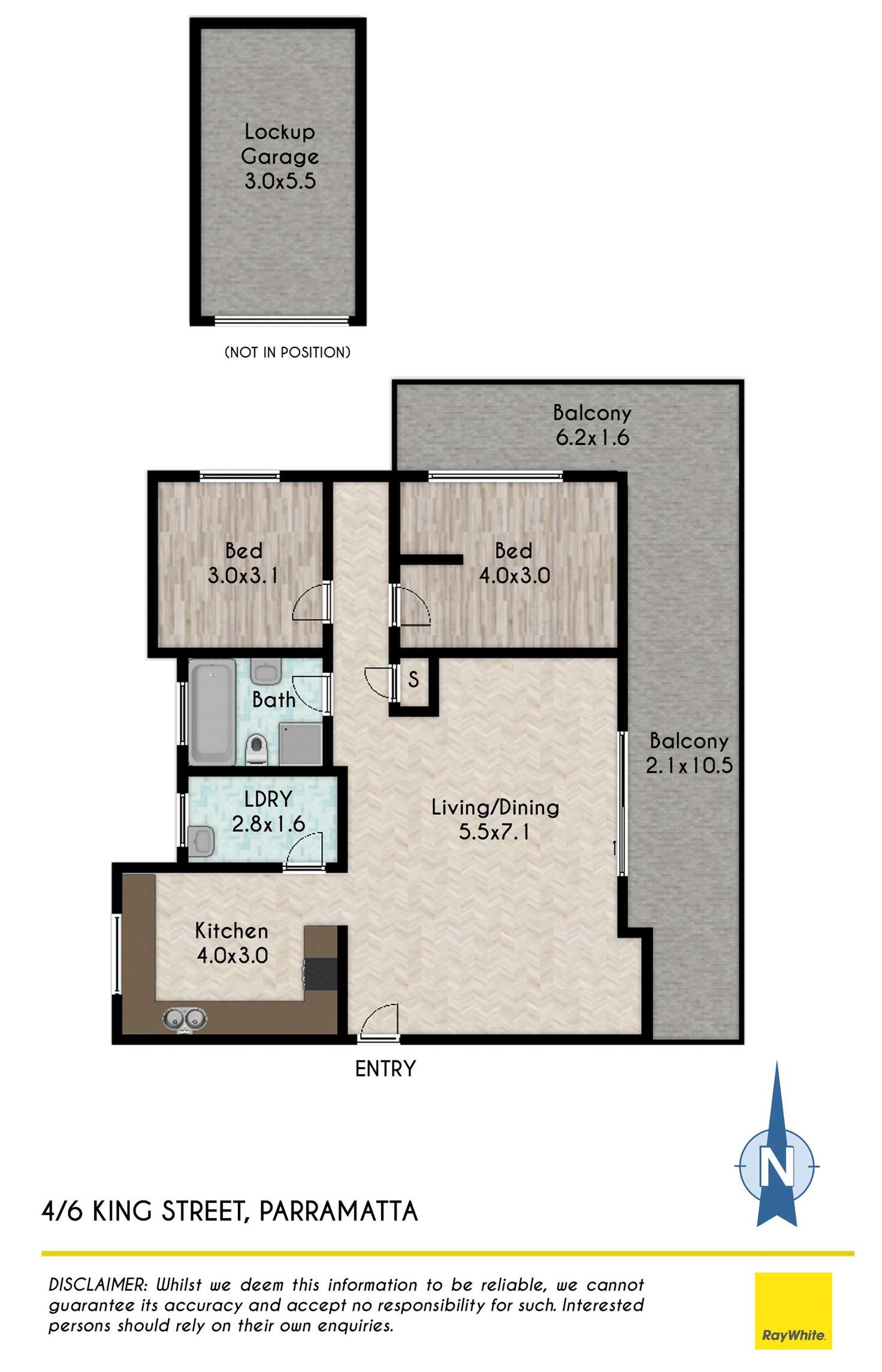 Floorplan of Homely unit listing, 4/6 King Street, Parramatta NSW 2150
