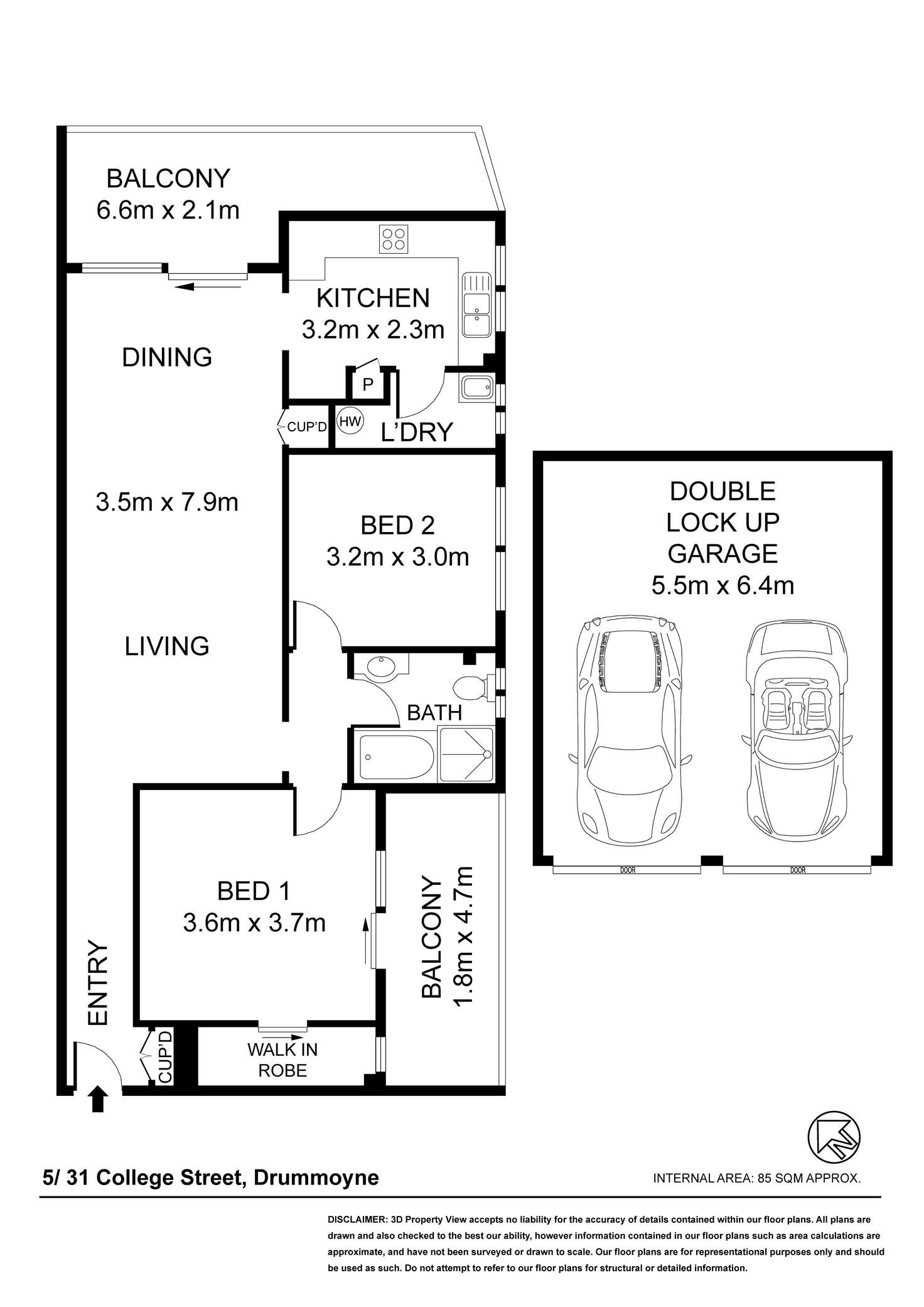 Floorplan of Homely apartment listing, 5/31 College Street, Drummoyne NSW 2047
