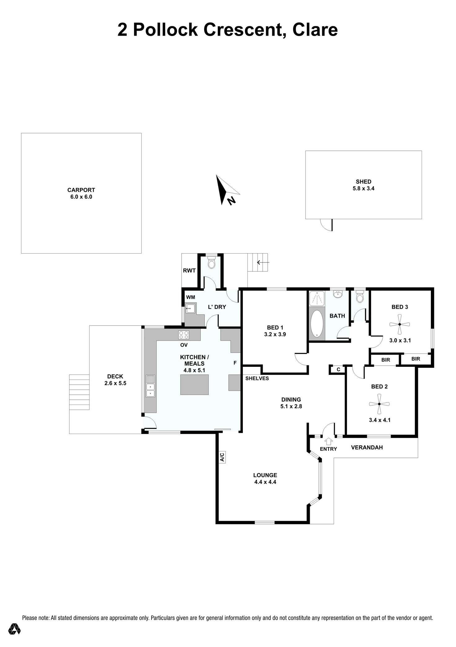 Floorplan of Homely house listing, 2 Pollock Crescent, Clare SA 5453