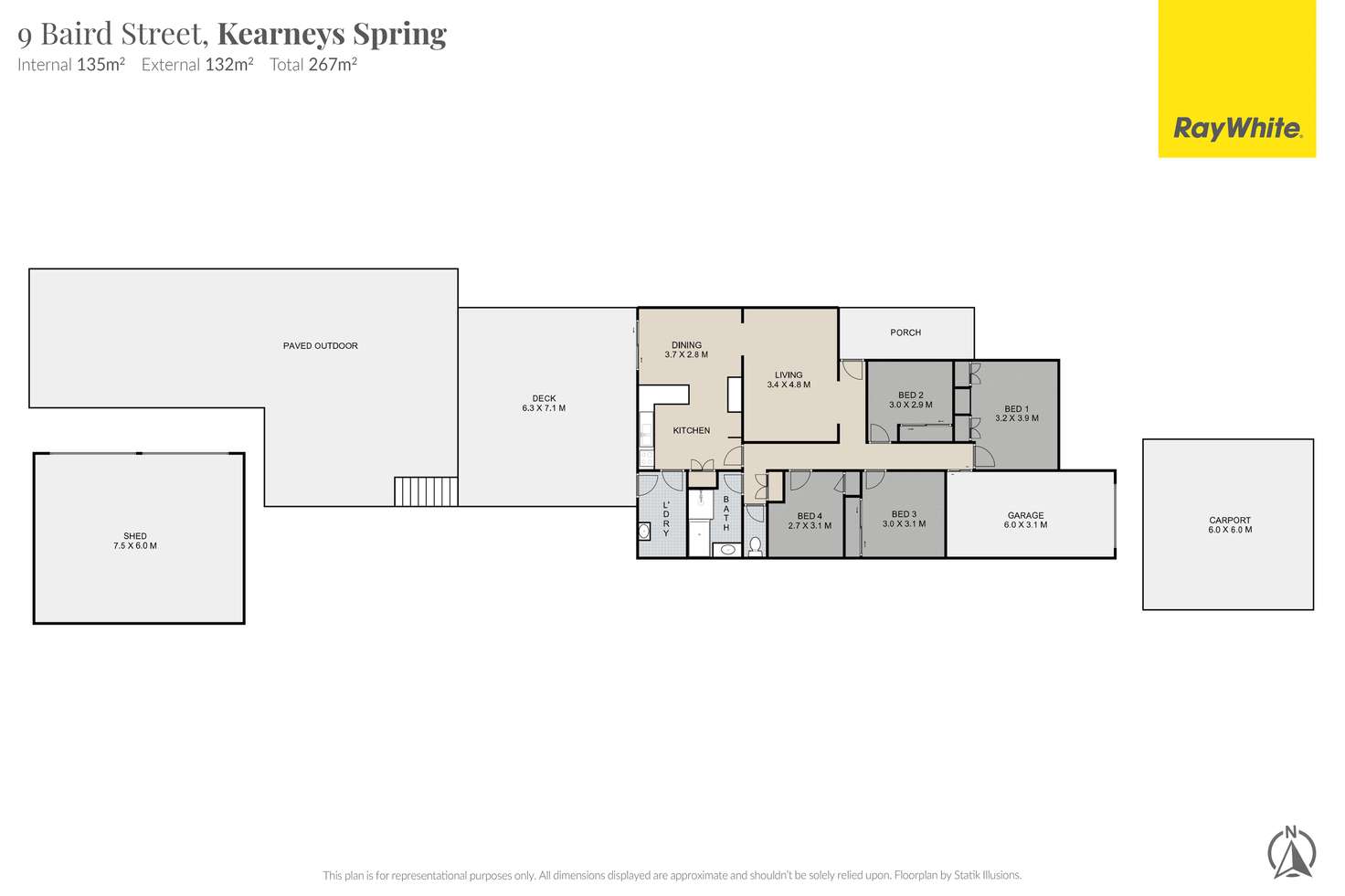 Floorplan of Homely house listing, 9 Baird Street, Kearneys Spring QLD 4350