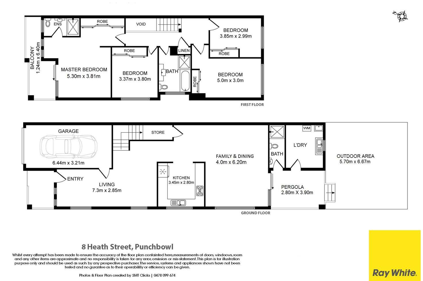 Floorplan of Homely semiDetached listing, 8 Heath Street, Punchbowl NSW 2196